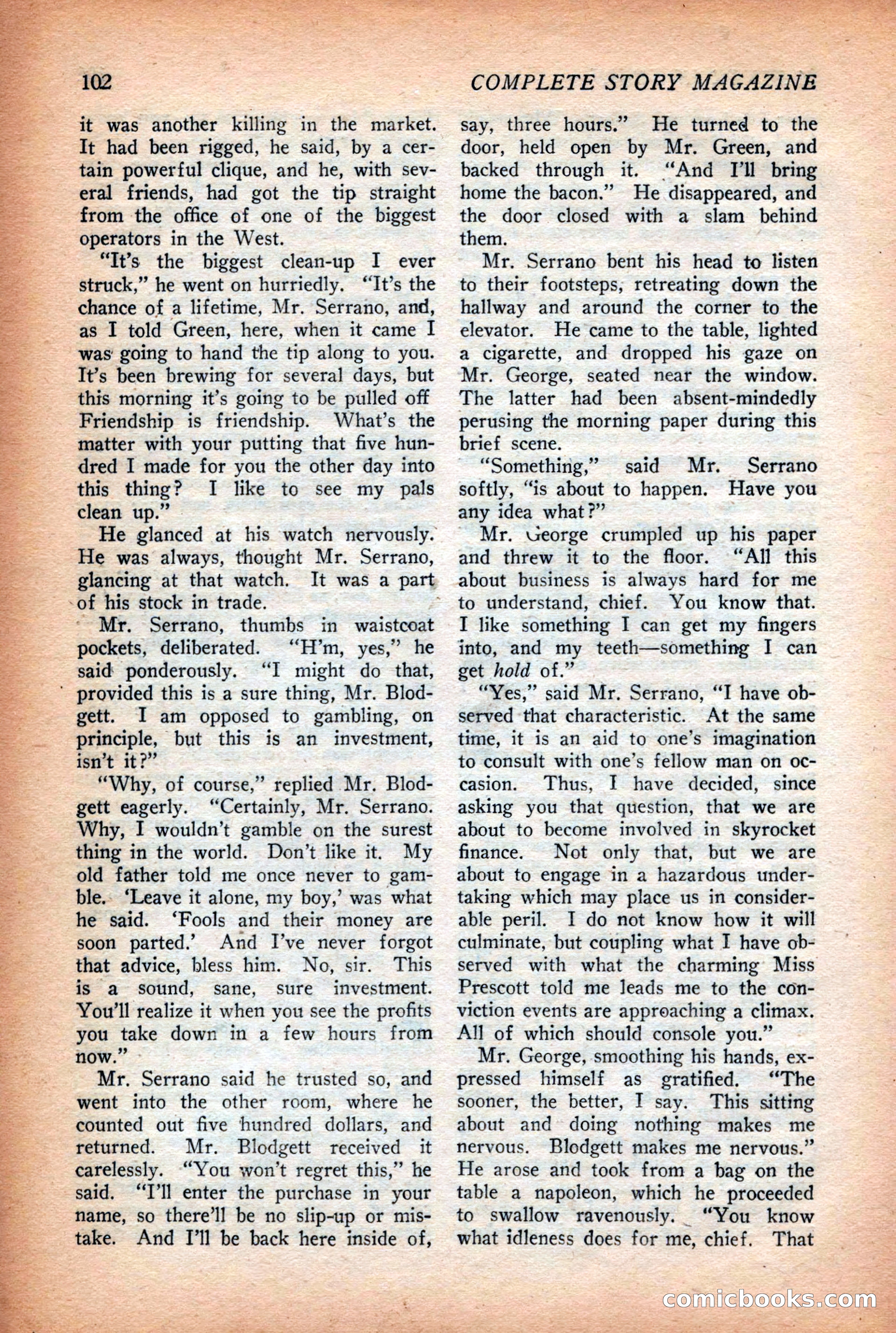 Complete Story Magazine, Vol. 4, No. 2 — page 112 of 172