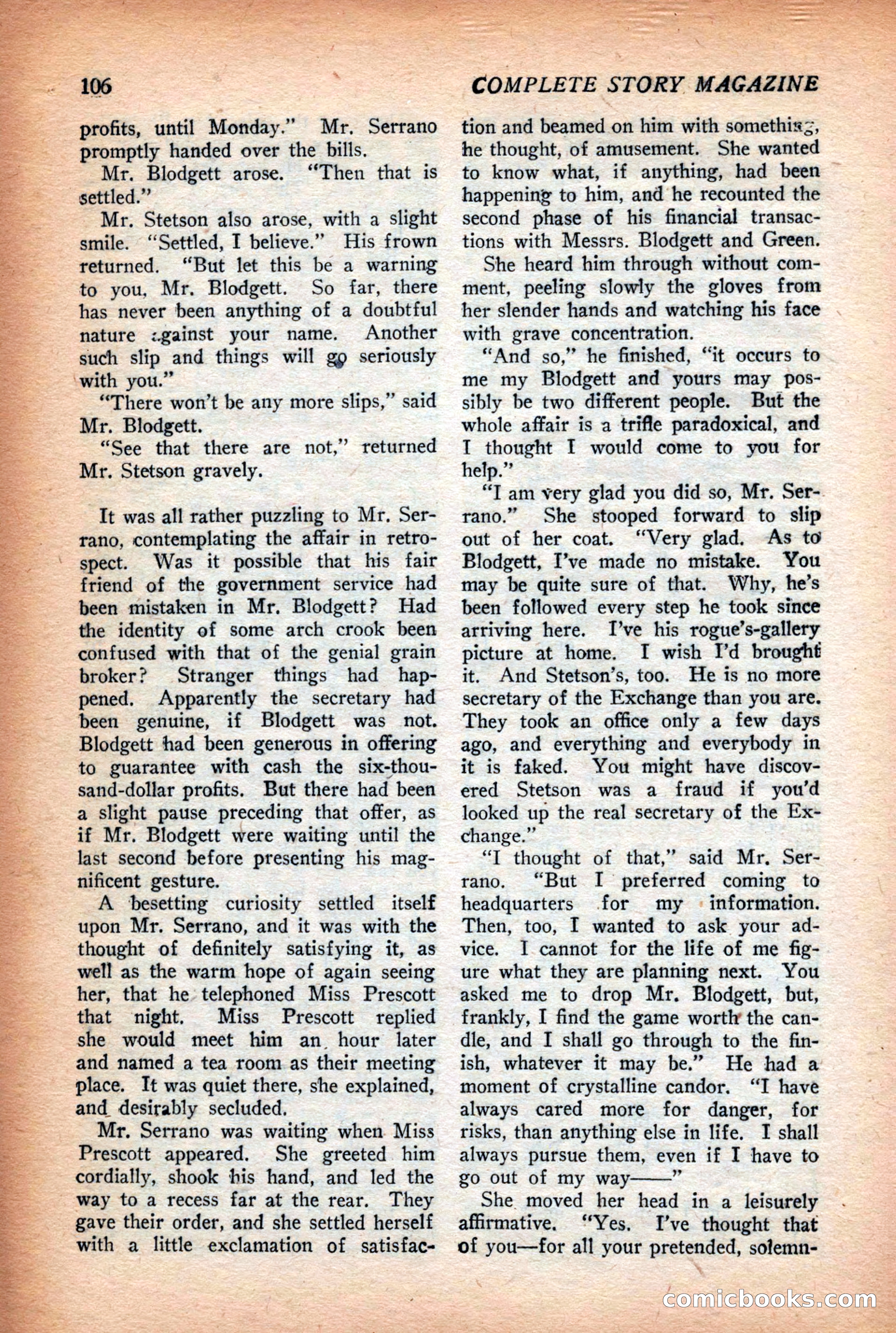 Complete Story Magazine, Vol. 4, No. 2 — page 116 of 172