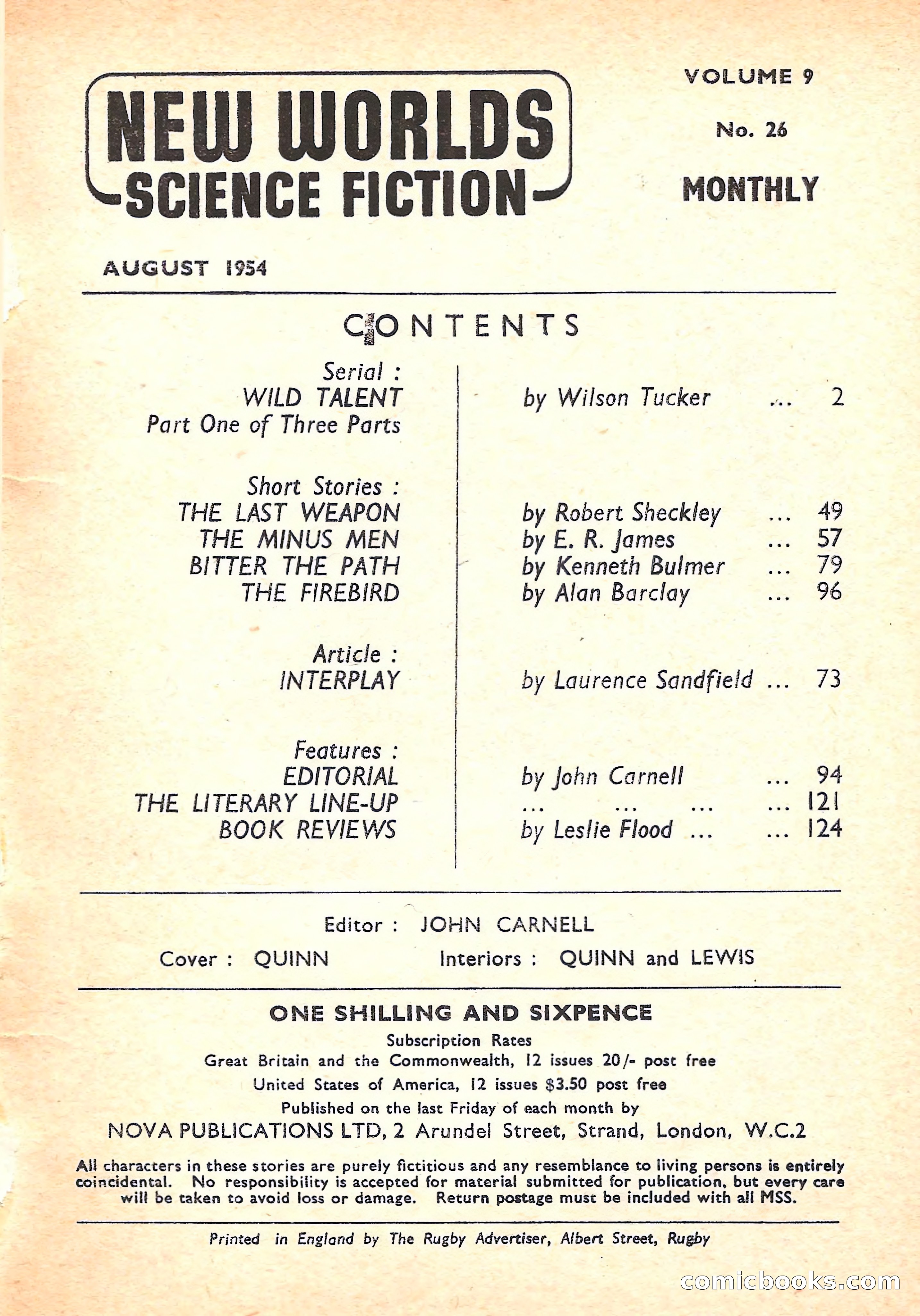New Worlds Science Fiction No. 26 — page 3 of 132