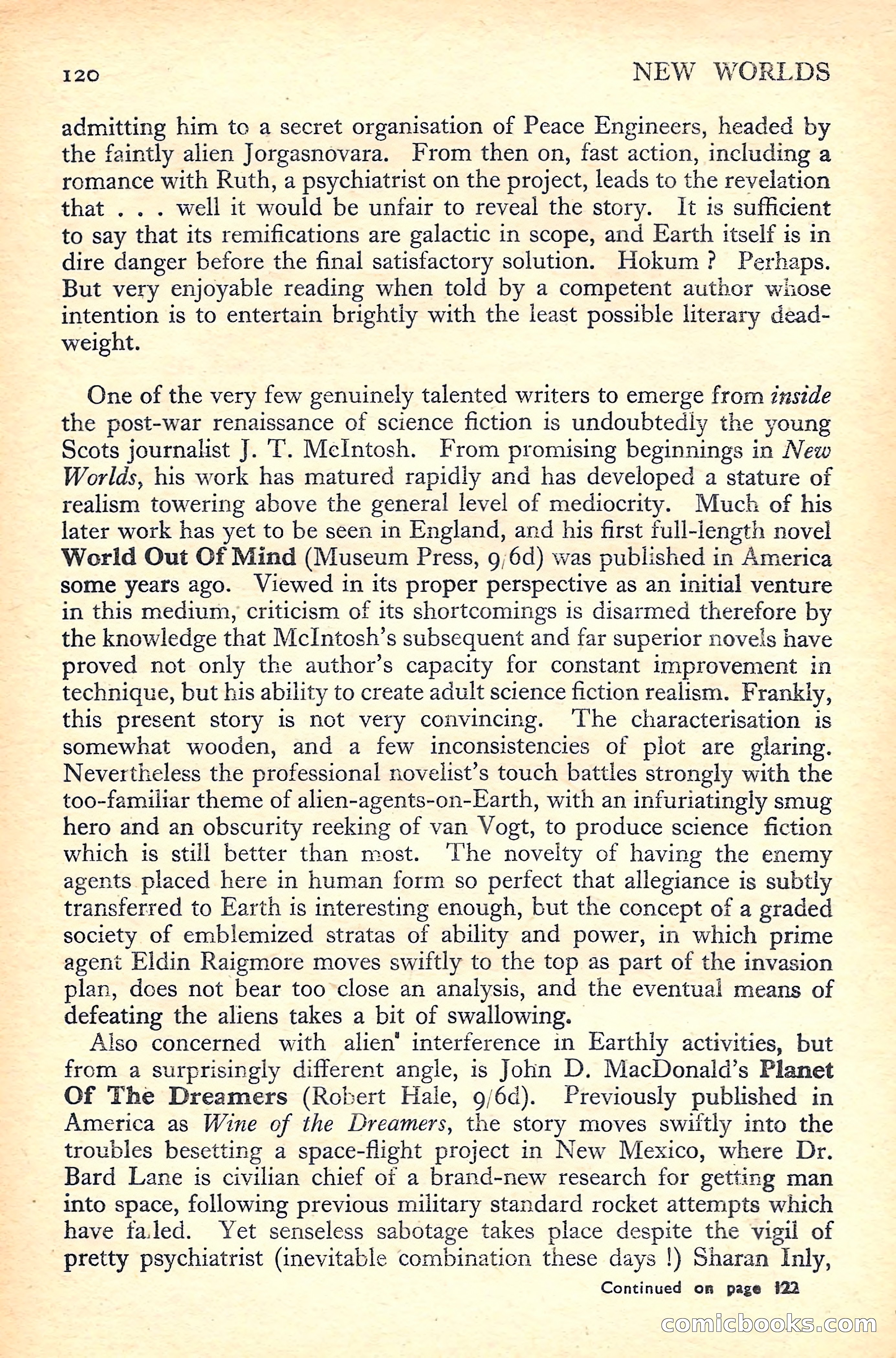 New Worlds Science Fiction No. 33 — page 122 of 132