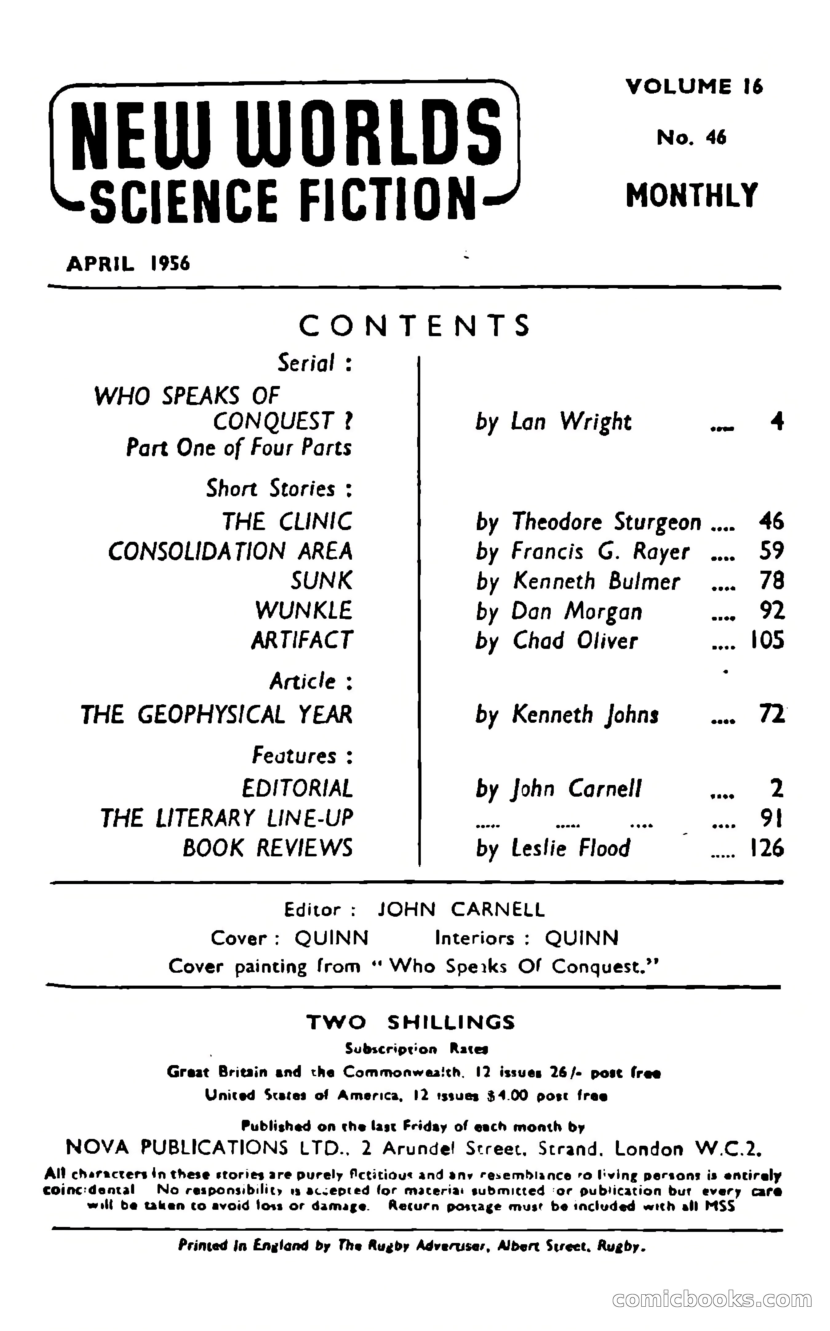 New Worlds Science Fiction No. 46 — page 3 of 133