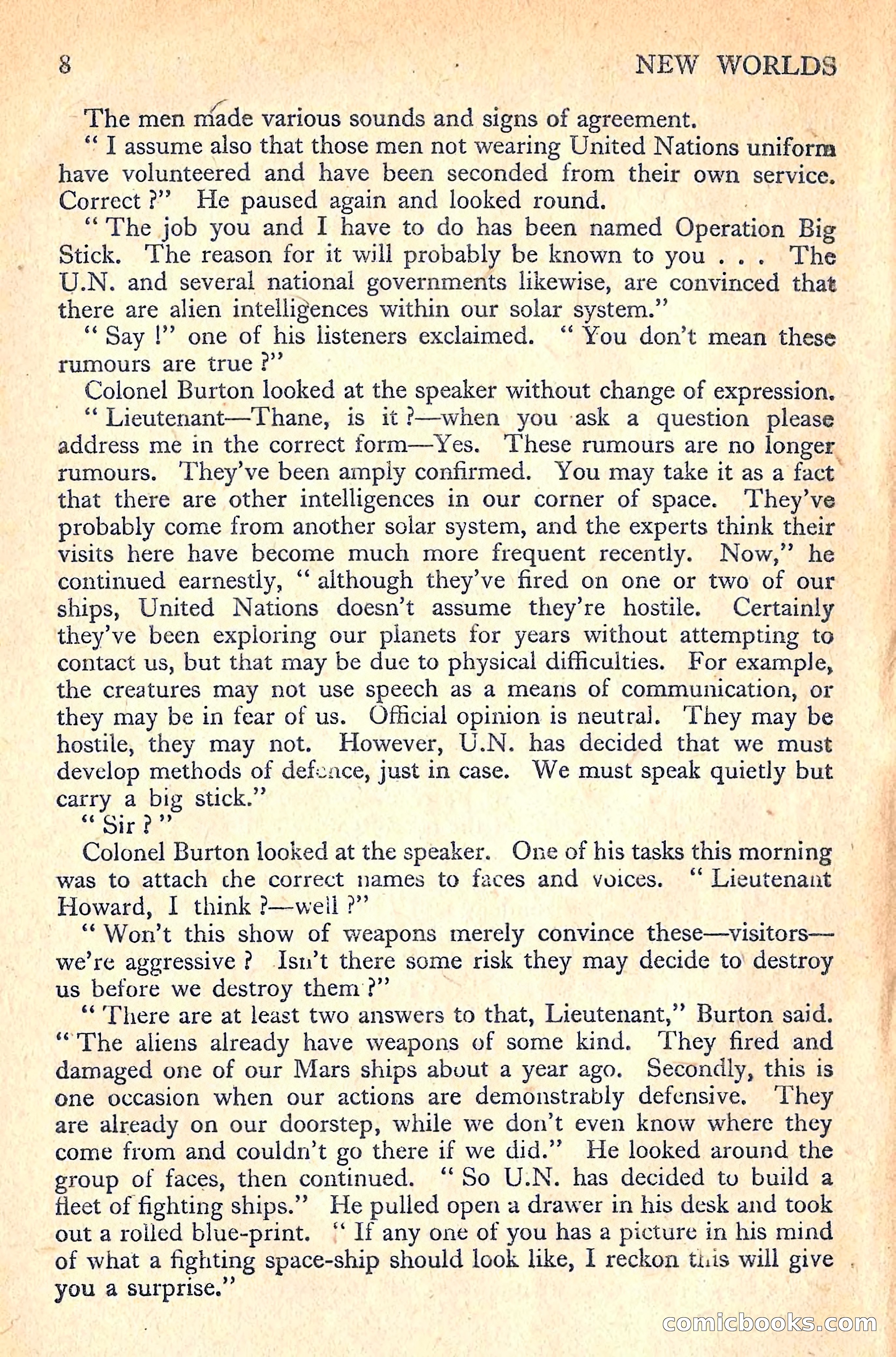 New Worlds Science Fiction No. 54 — page 10 of 132