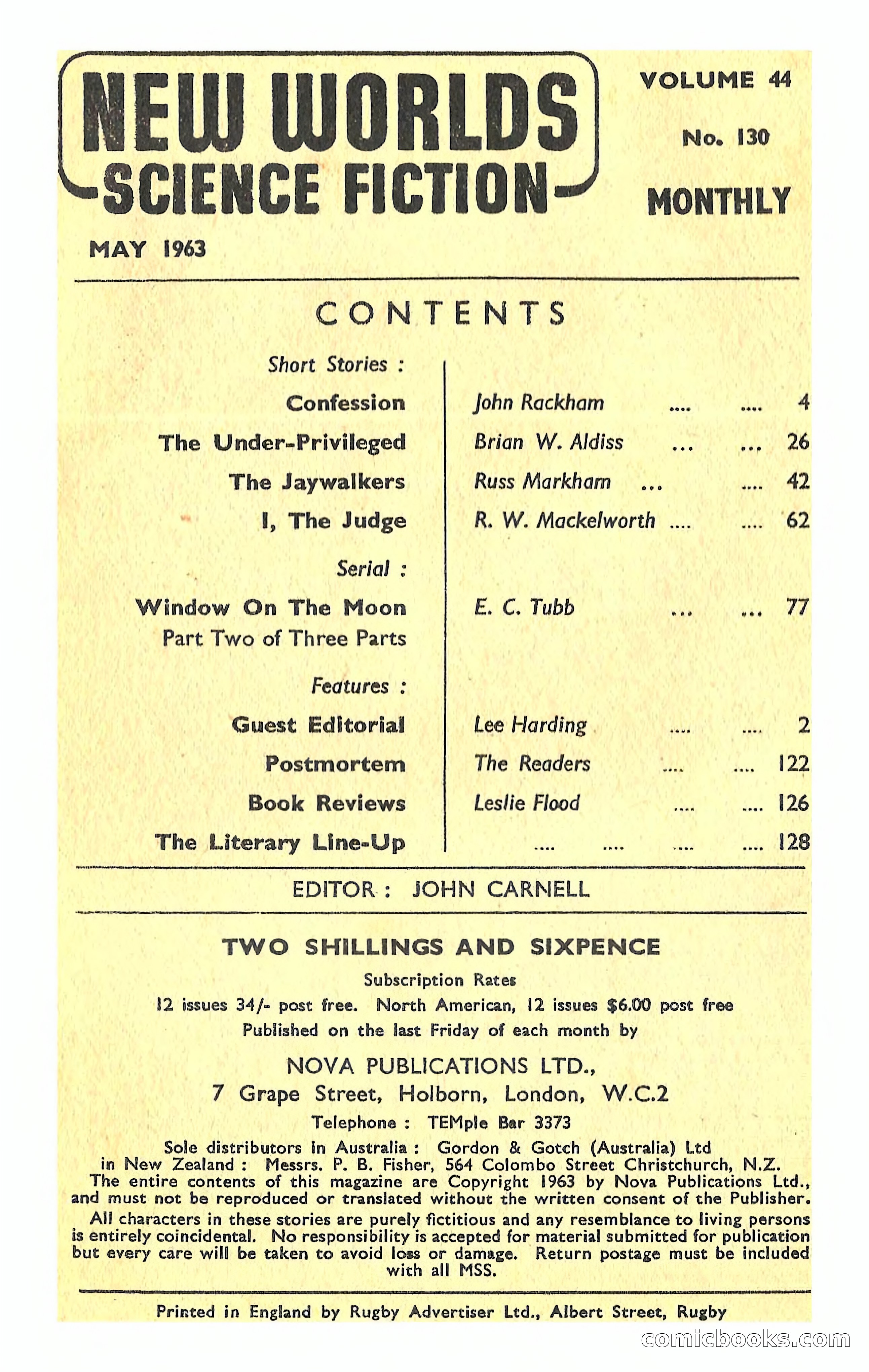 New Worlds Science Fiction, Volume 44, No. 130 — page 3 of 132