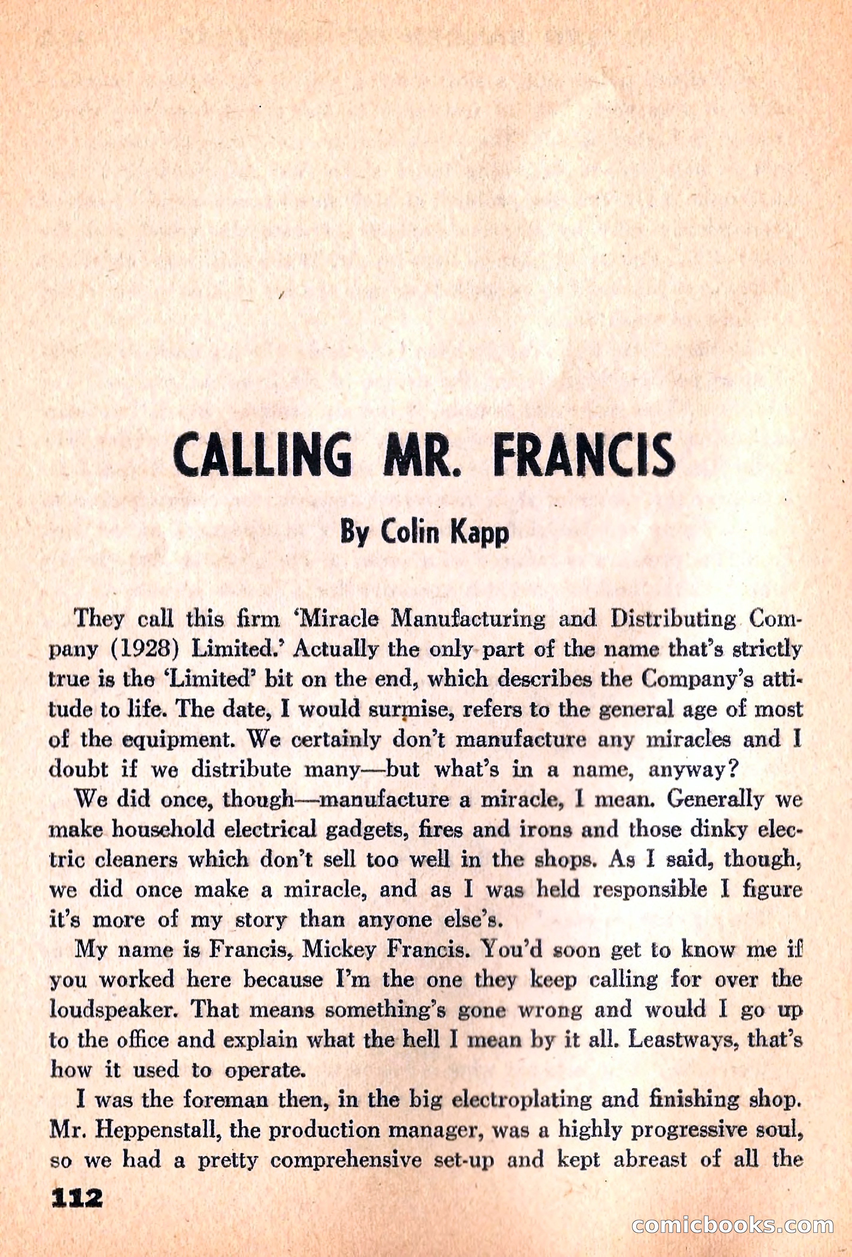 New Worlds Science Fiction, March 1960 — page 114 of 132