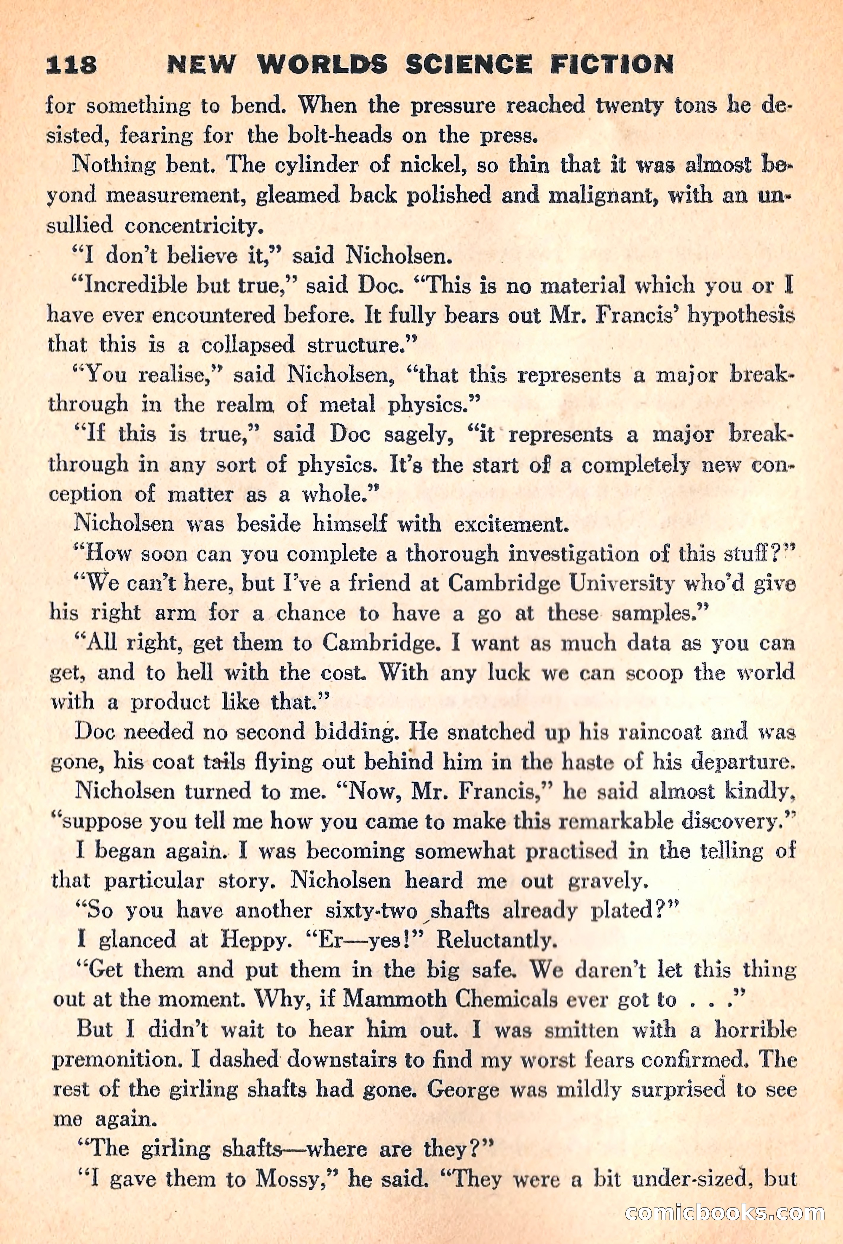 New Worlds Science Fiction, March 1960 — page 120 of 132