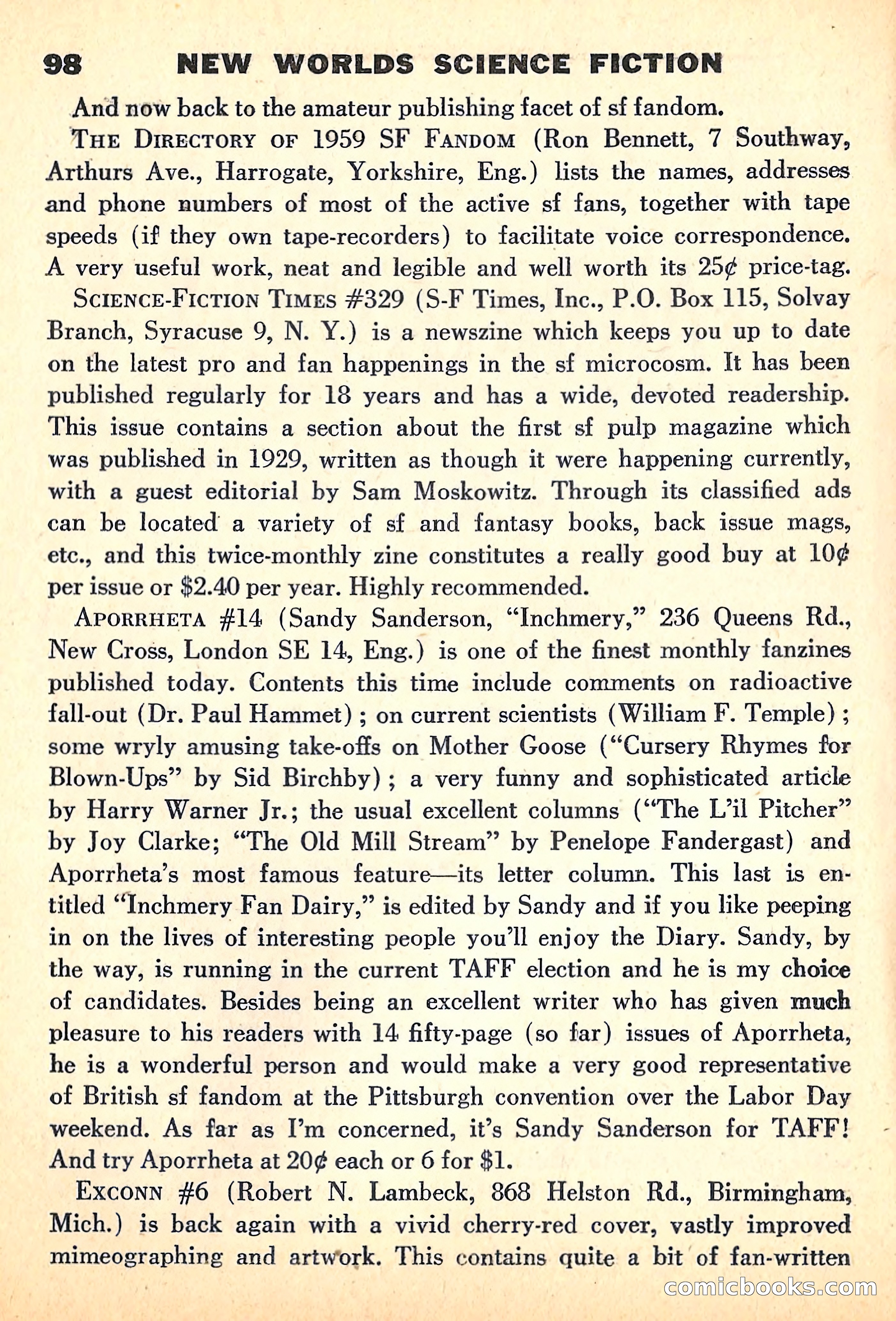 New Worlds Science Fiction, June 1960 — page 100 of 132