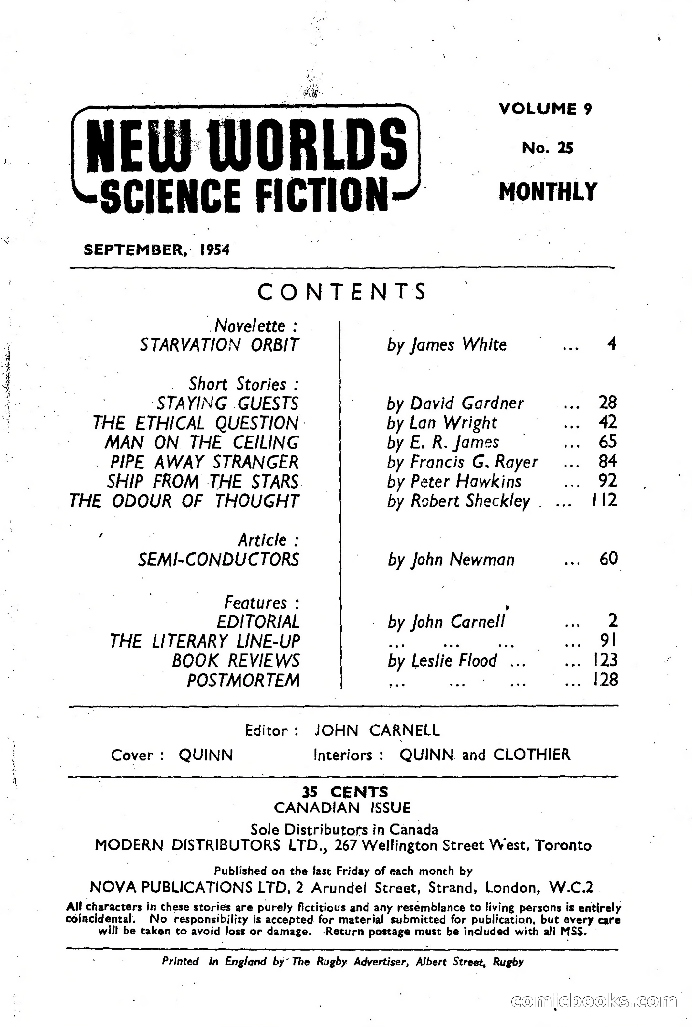 New Worlds Science Fiction No. 25 — page 3 of 132
