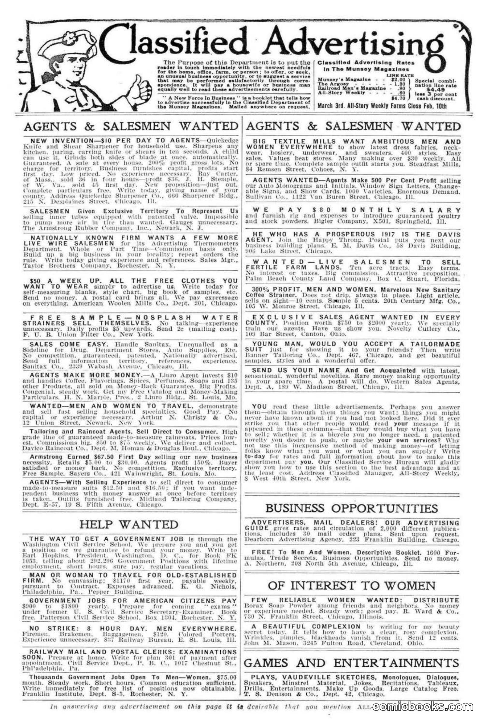 All Story Magazine, February 3, 1917 — page 6 of 196