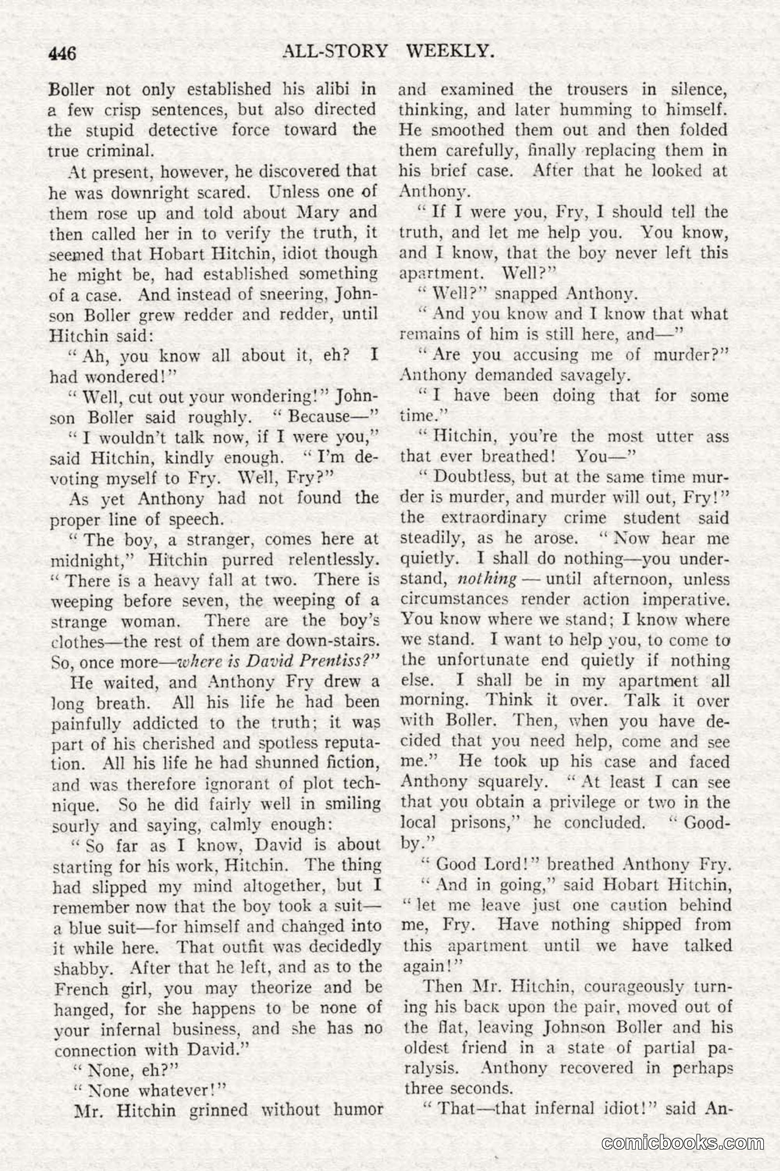 All Story Magazine, February 3, 1917 — page 104 of 196