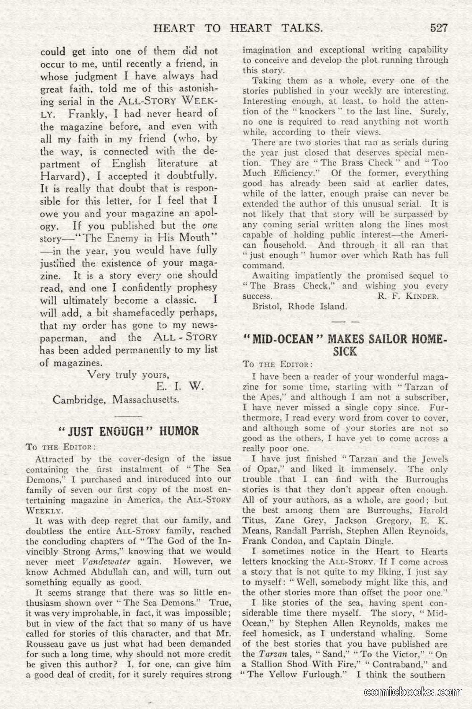 All Story Magazine, February 3, 1917 — page 185 of 196