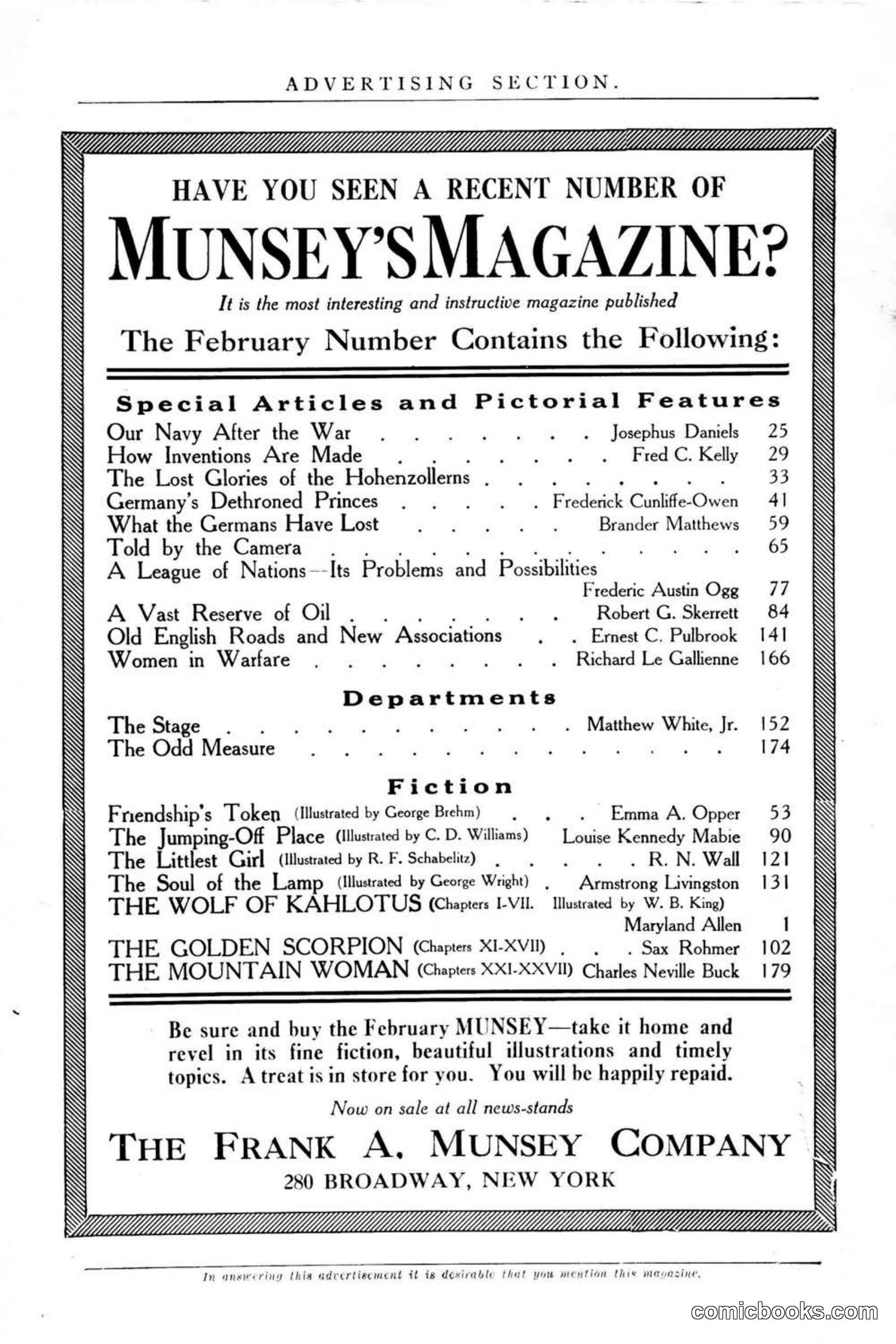 All Story Magazine, January 25, 1919 — page 8 of 188