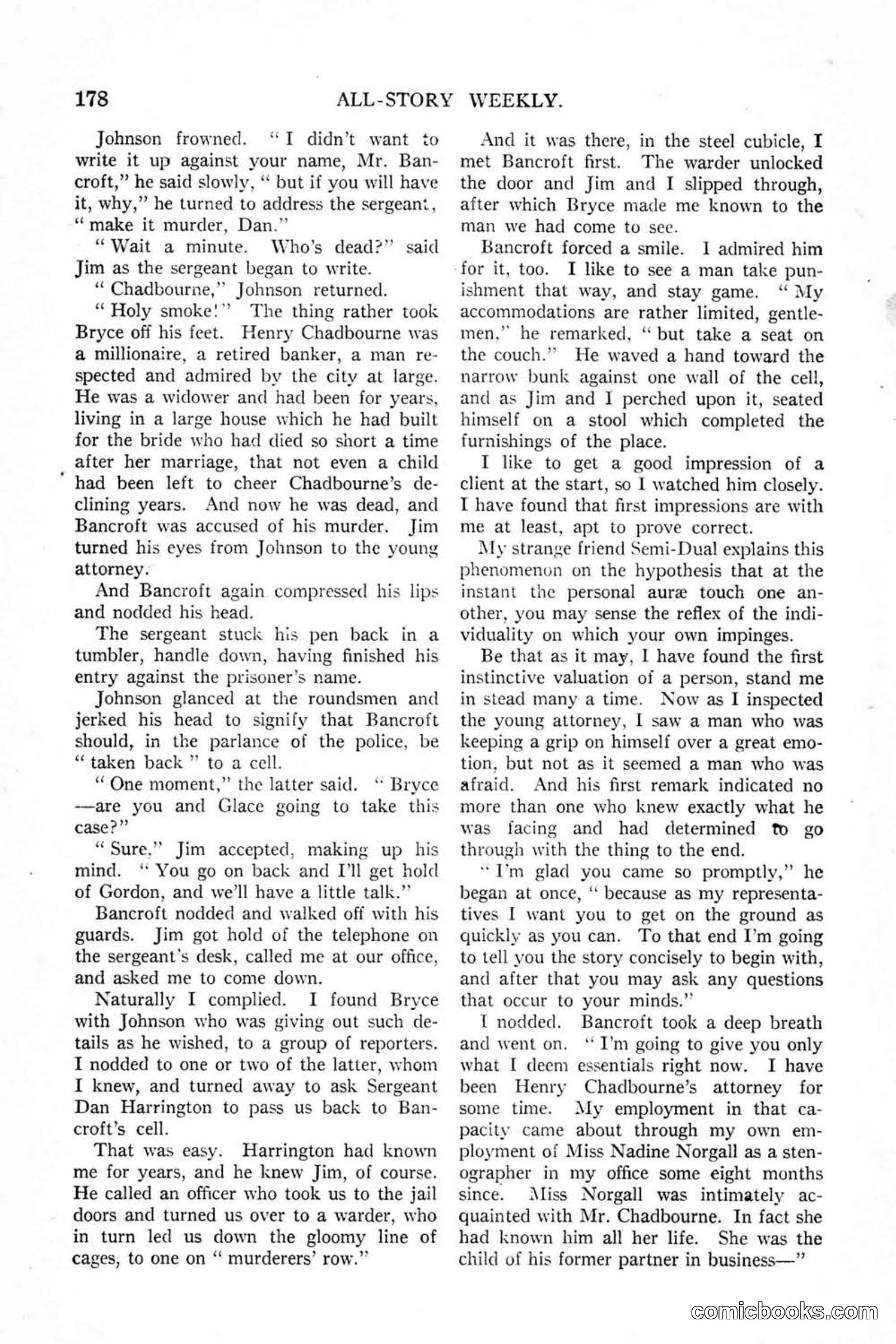 All Story Magazine, January 25, 1919 — page 12 of 188