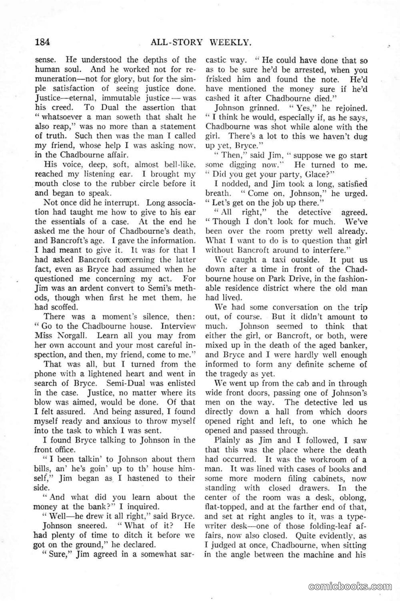 All Story Magazine, January 25, 1919 — page 18 of 188