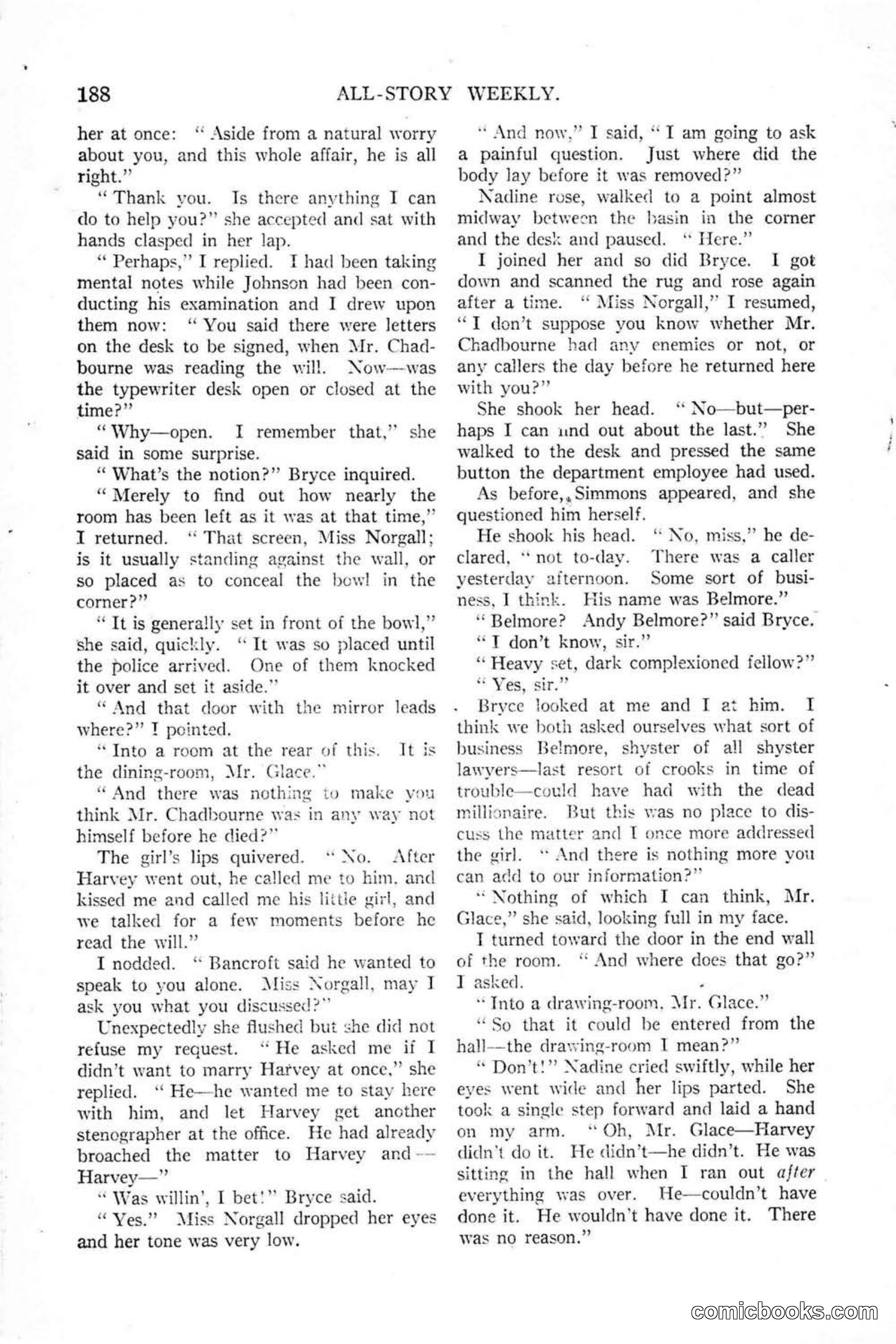 All Story Magazine, January 25, 1919 — page 22 of 188