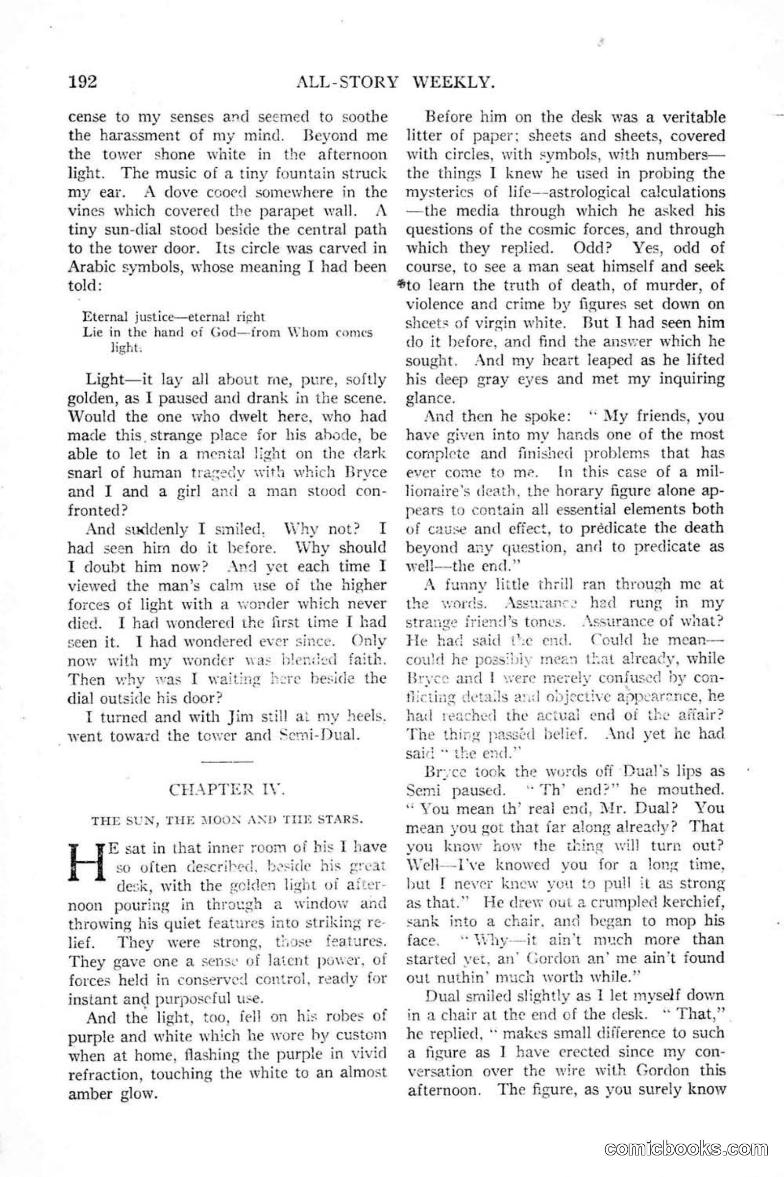 All Story Magazine, January 25, 1919 — page 26 of 188
