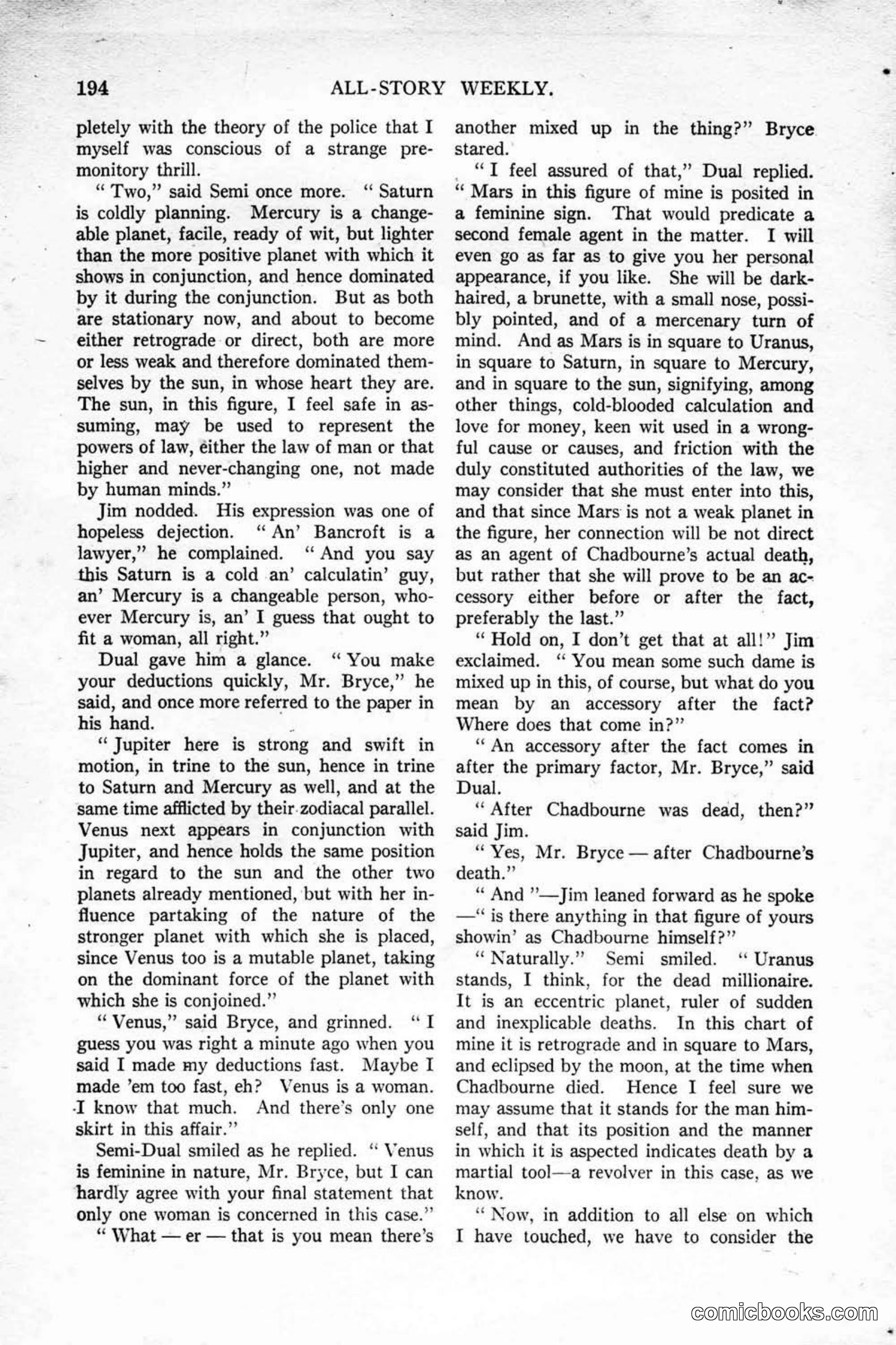 All Story Magazine, January 25, 1919 — page 28 of 188