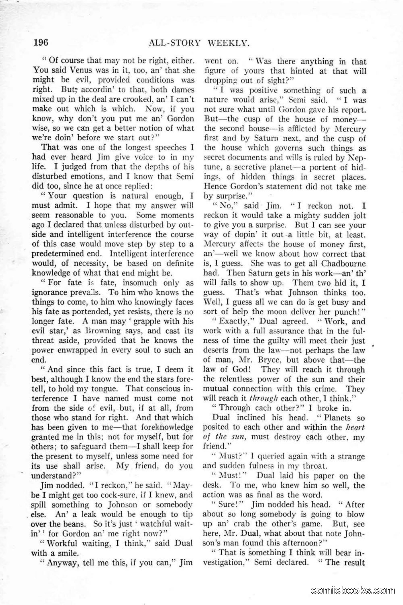 All Story Magazine, January 25, 1919 — page 30 of 188