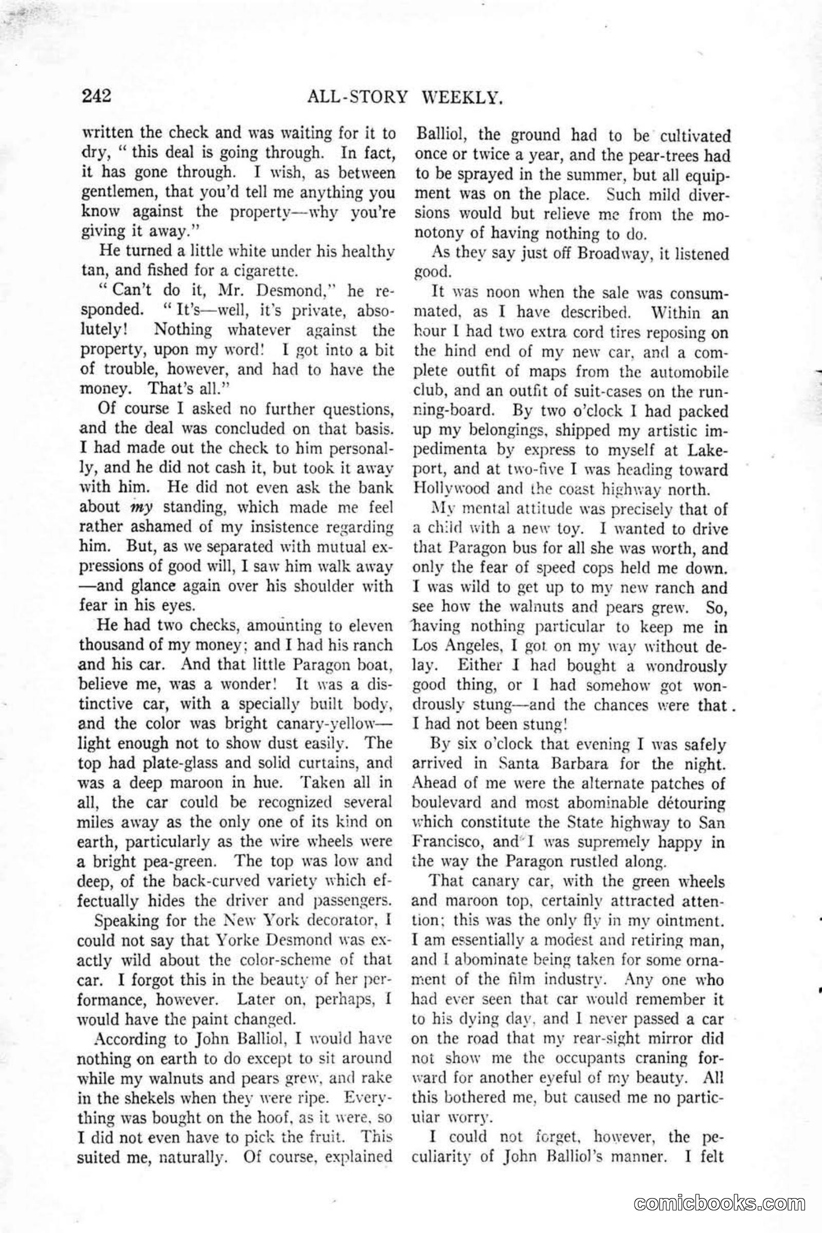 All Story Magazine, January 25, 1919 — page 76 of 188