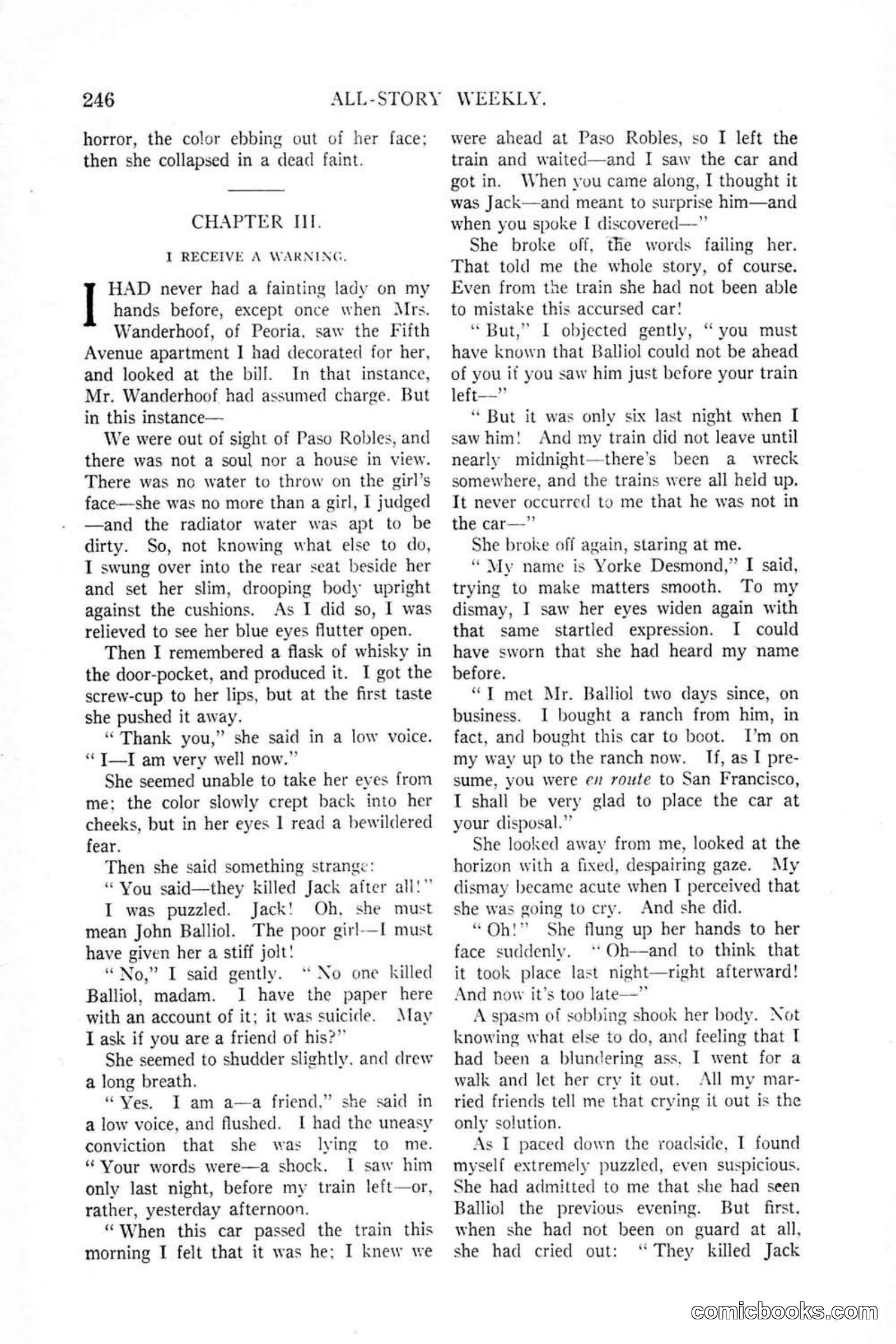 All Story Magazine, January 25, 1919 — page 80 of 188
