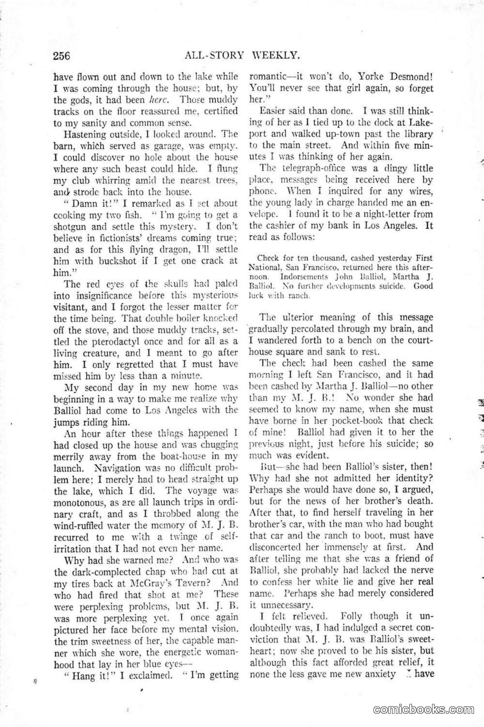 All Story Magazine, January 25, 1919 — page 90 of 188