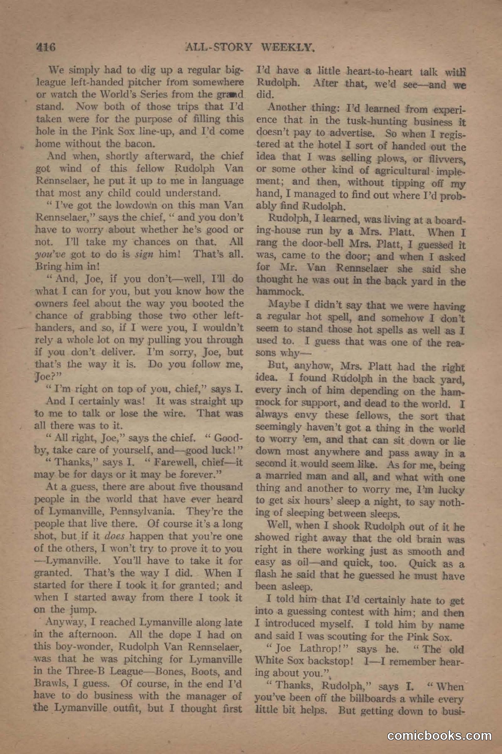 All Story Magazine, June 19, 1920 — page 138 of 156