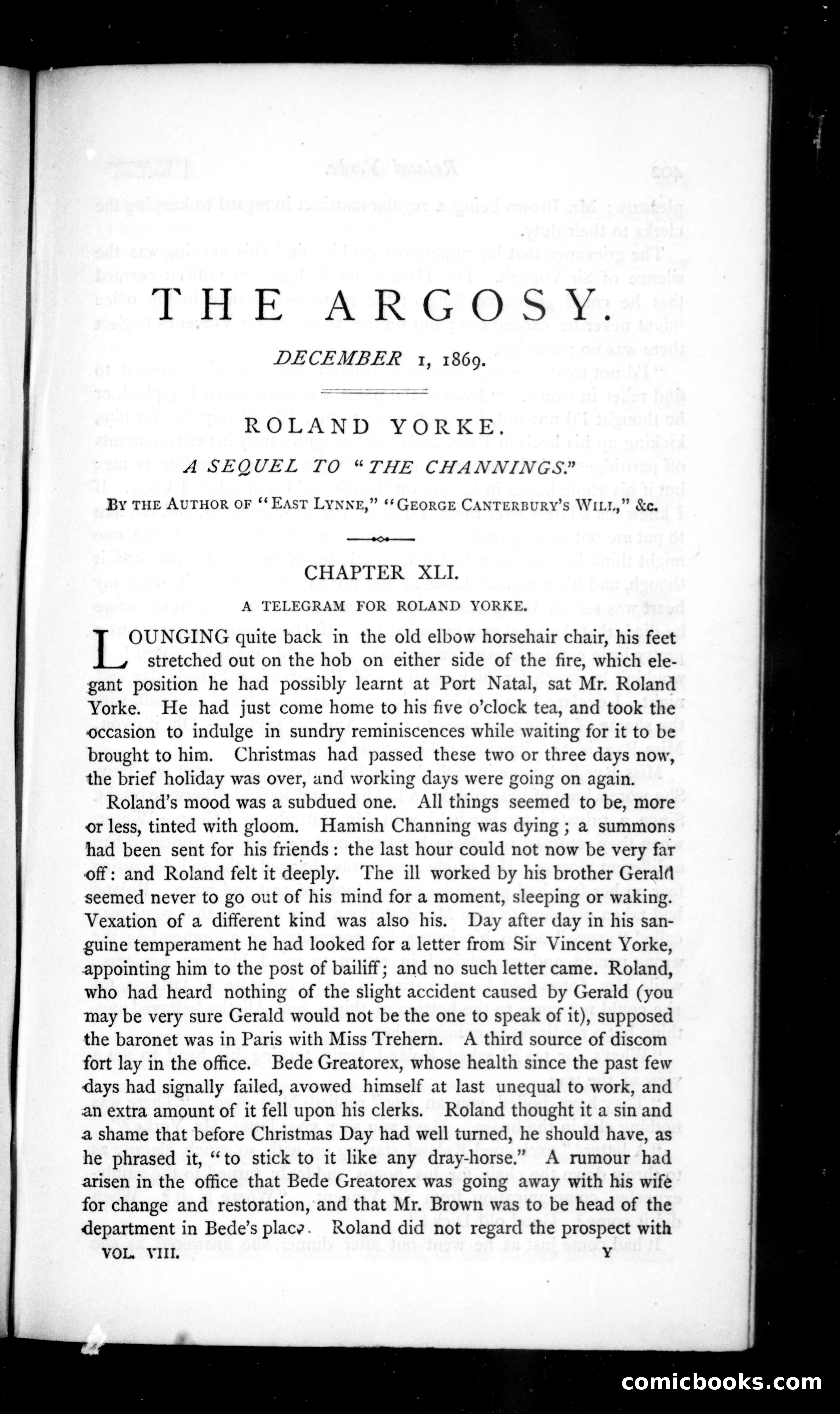 The Argosy, Vol. 8 — page 1 of 121