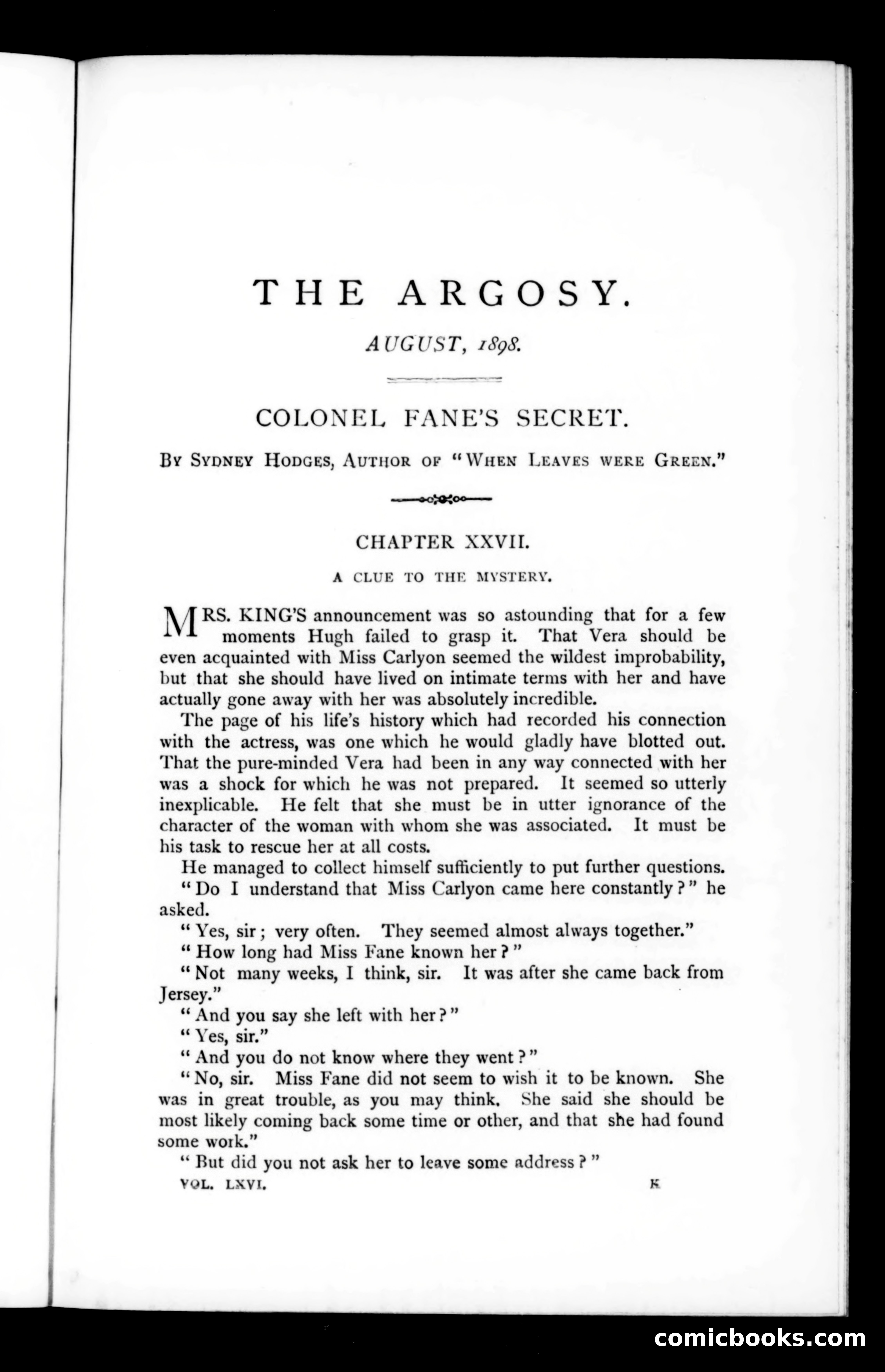 The Argosy, Vol. 66 — page 1 of 121