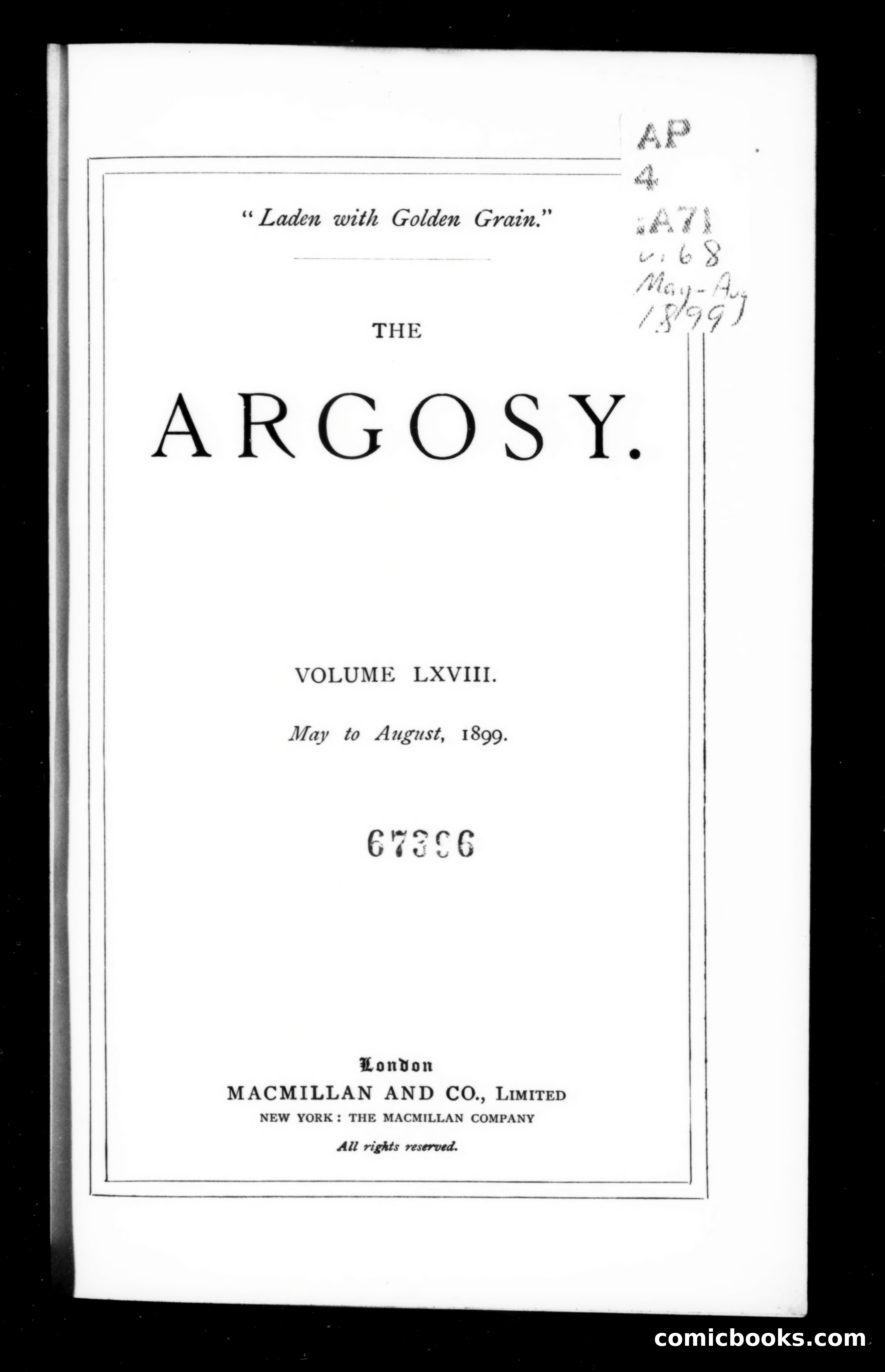 The Argosy, Vol. LXVIII — page 1 of 4