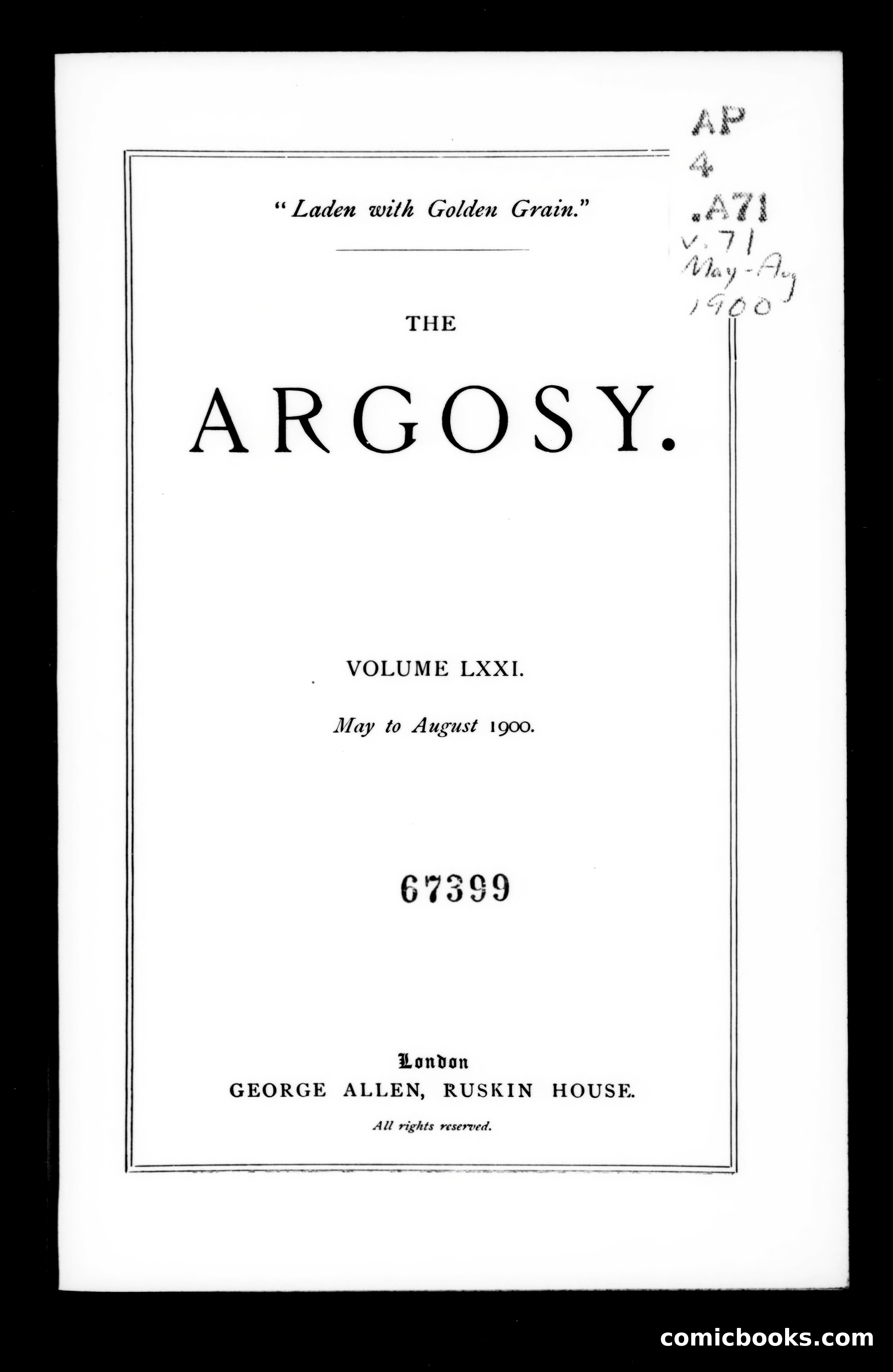 The Argosy, Volume LXXI — page 1 of 4