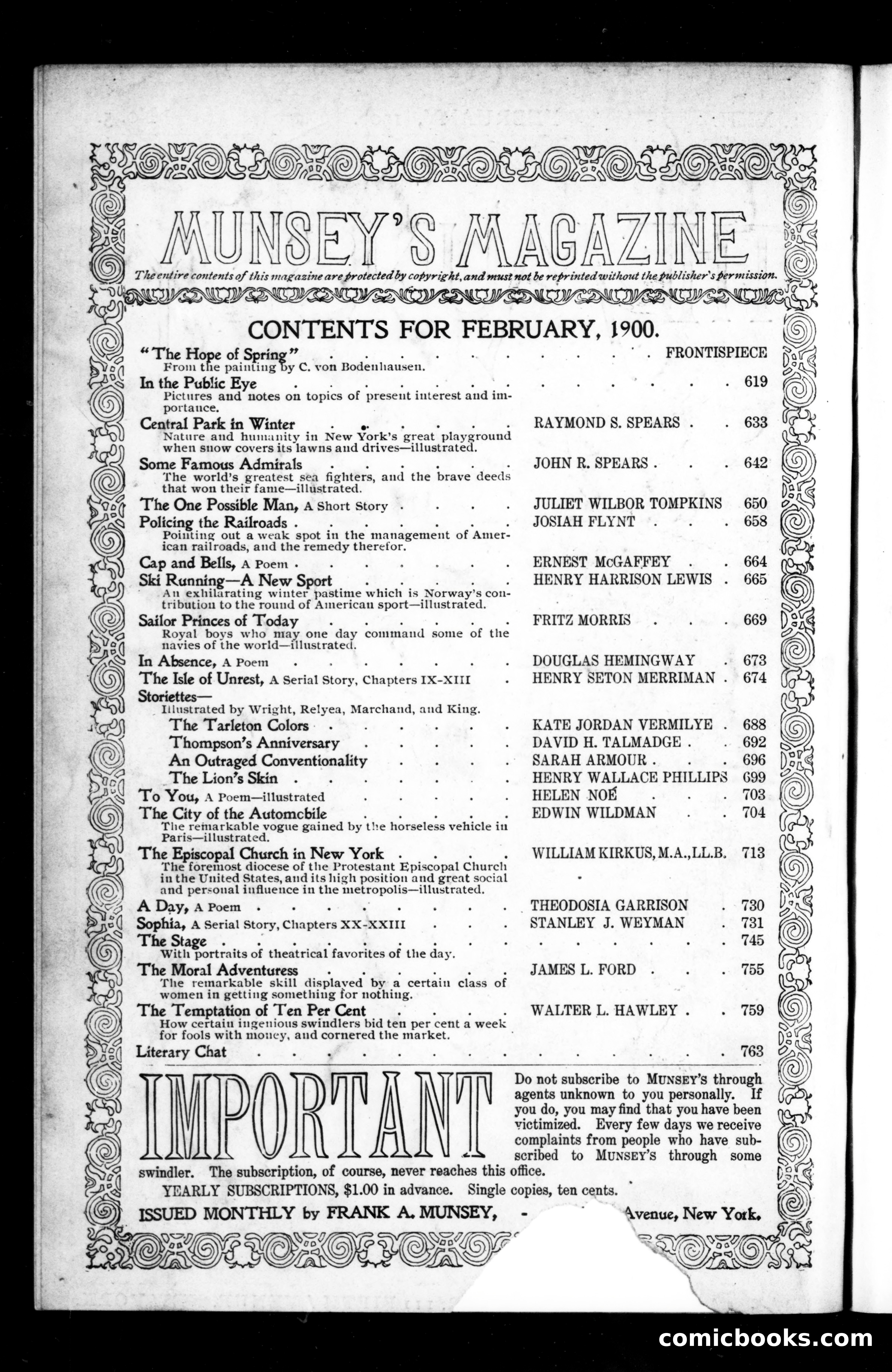 Munsey's Magazine, February 1900 — page 2 of 154