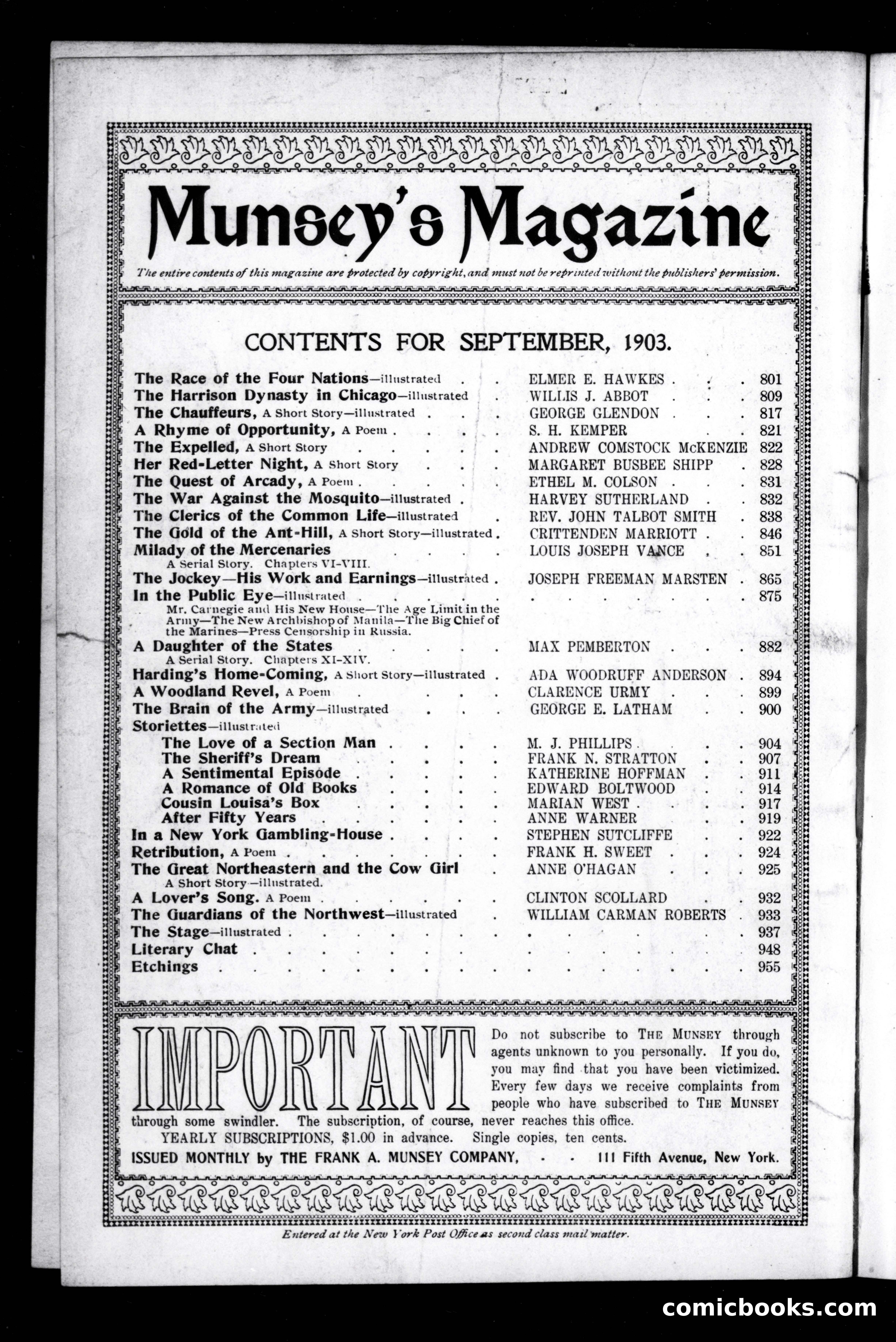 Munsey's Magazine, September 1908 — page 2 of 163