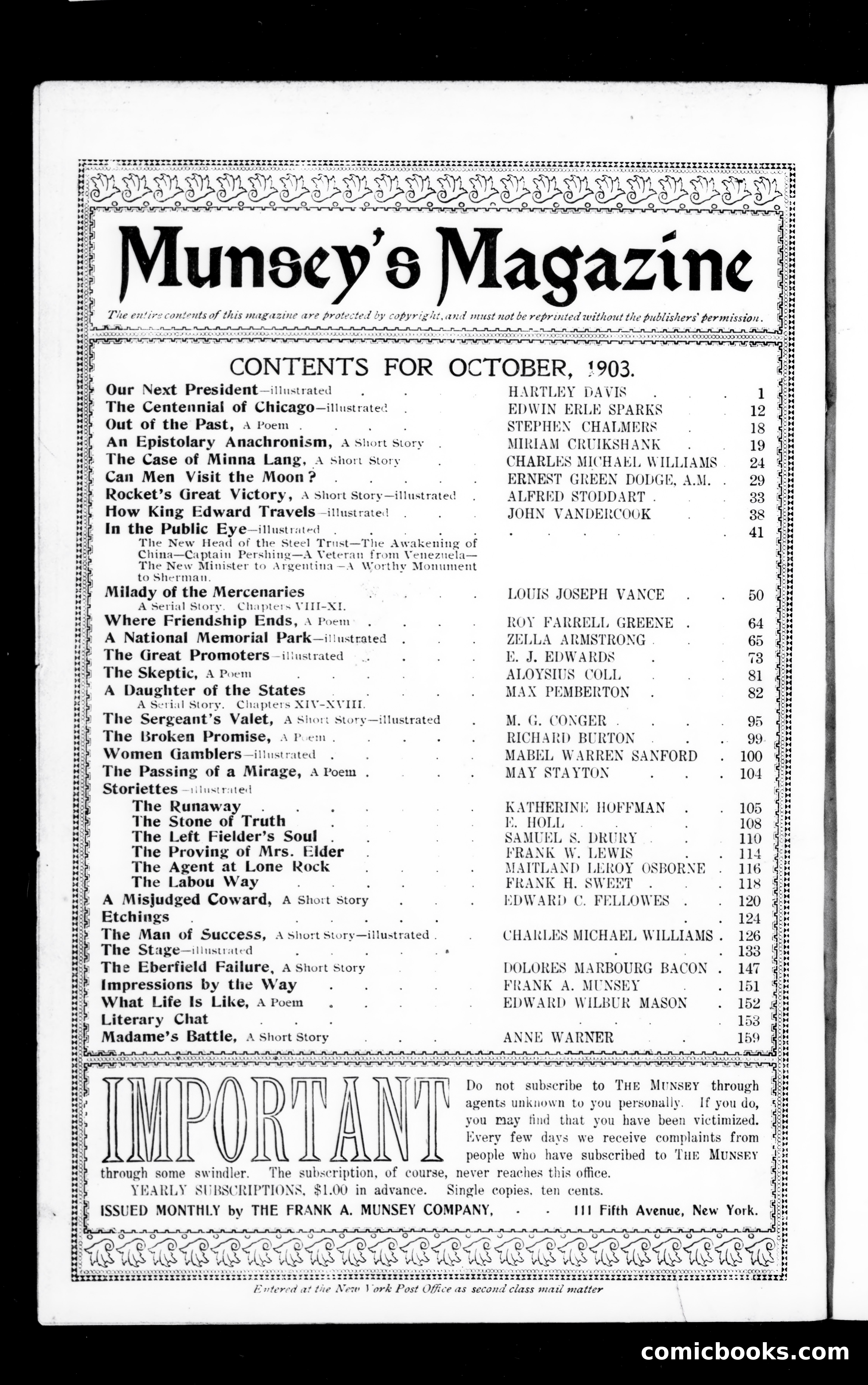 Munsey's Magazine, October 1903 — page 2 of 164