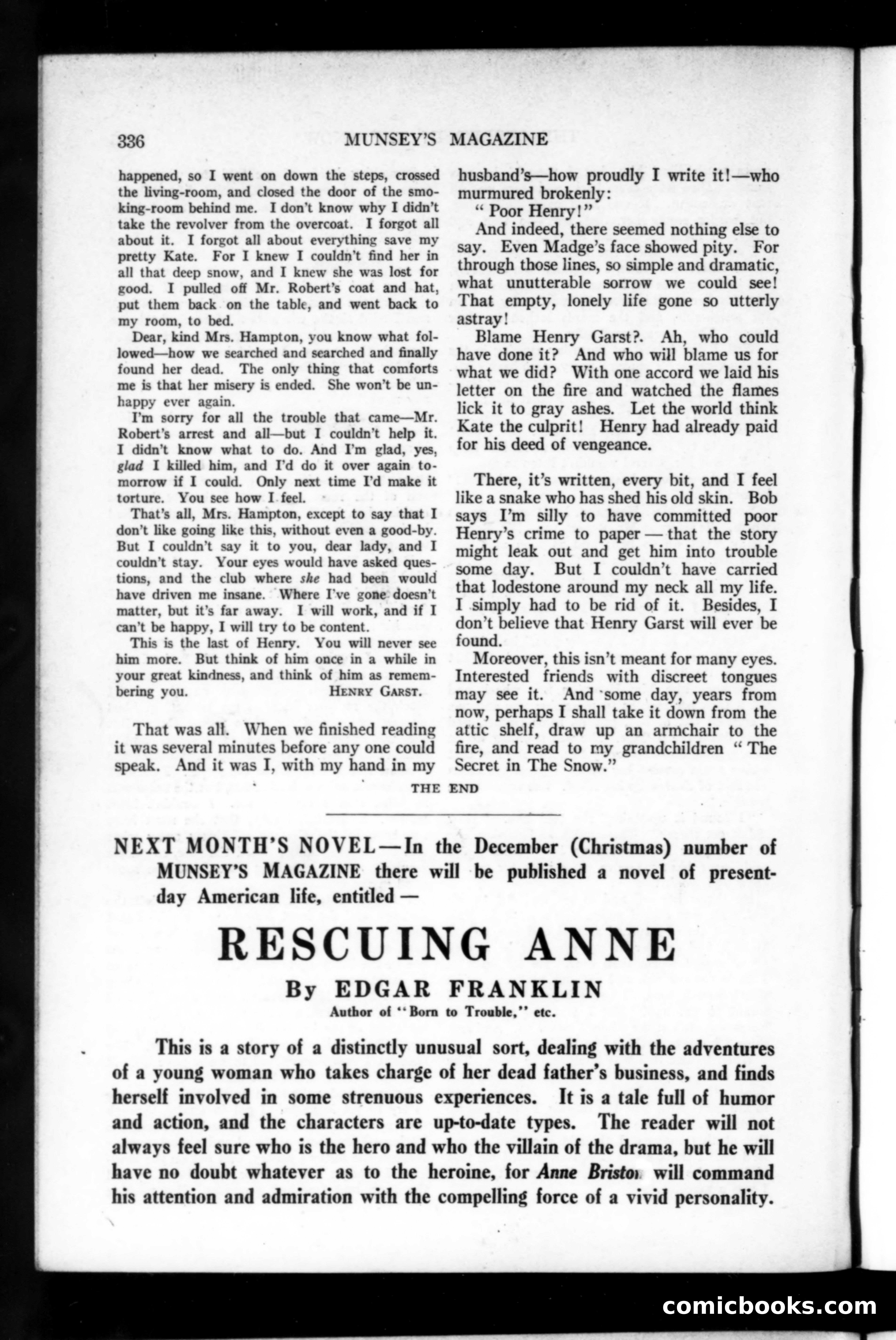 Munsey's Magazine, November 1915 — page 160 of 160