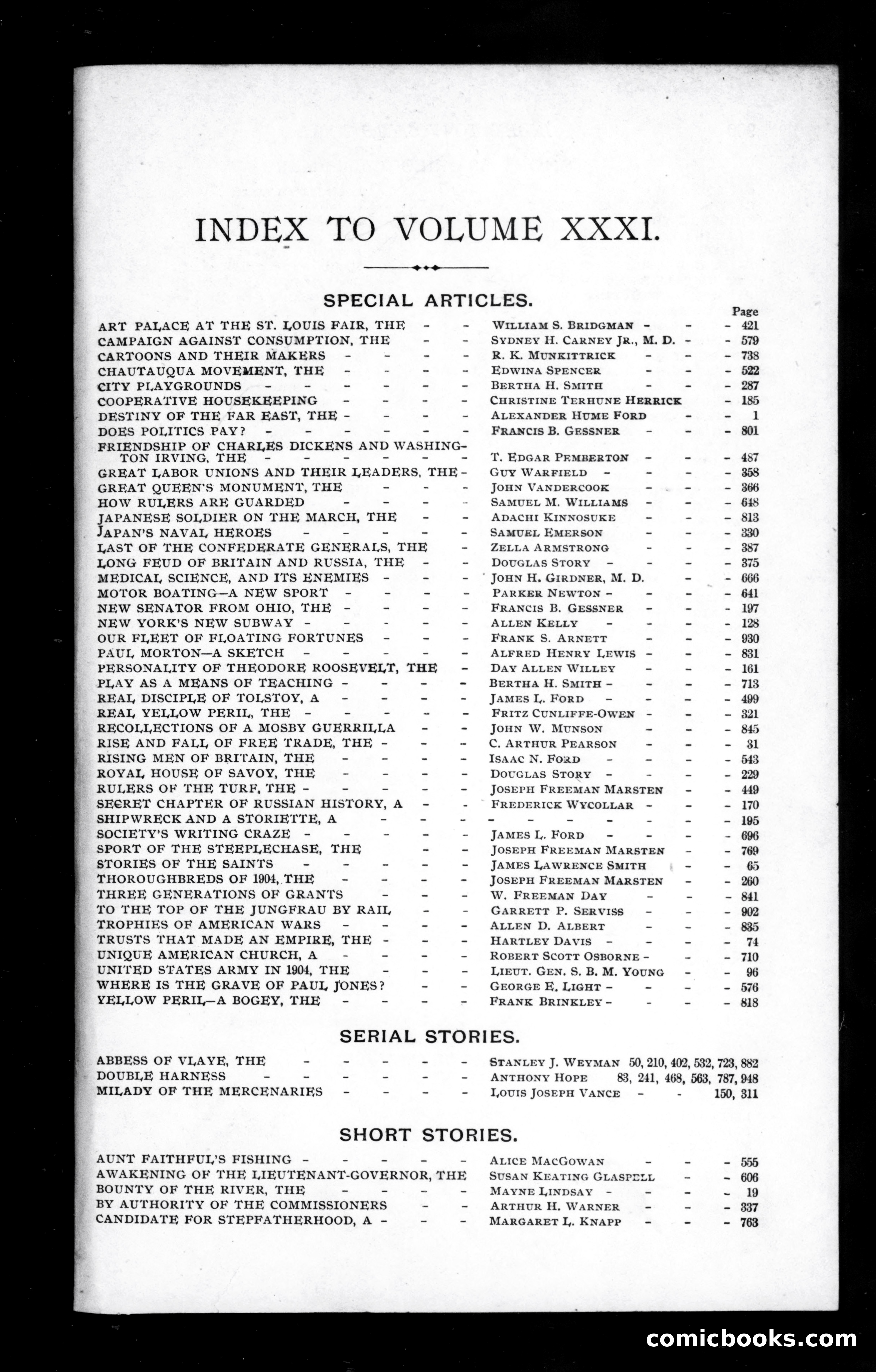 Munsey's Magazine, Volume XXXI (1904) — page 1 of 3