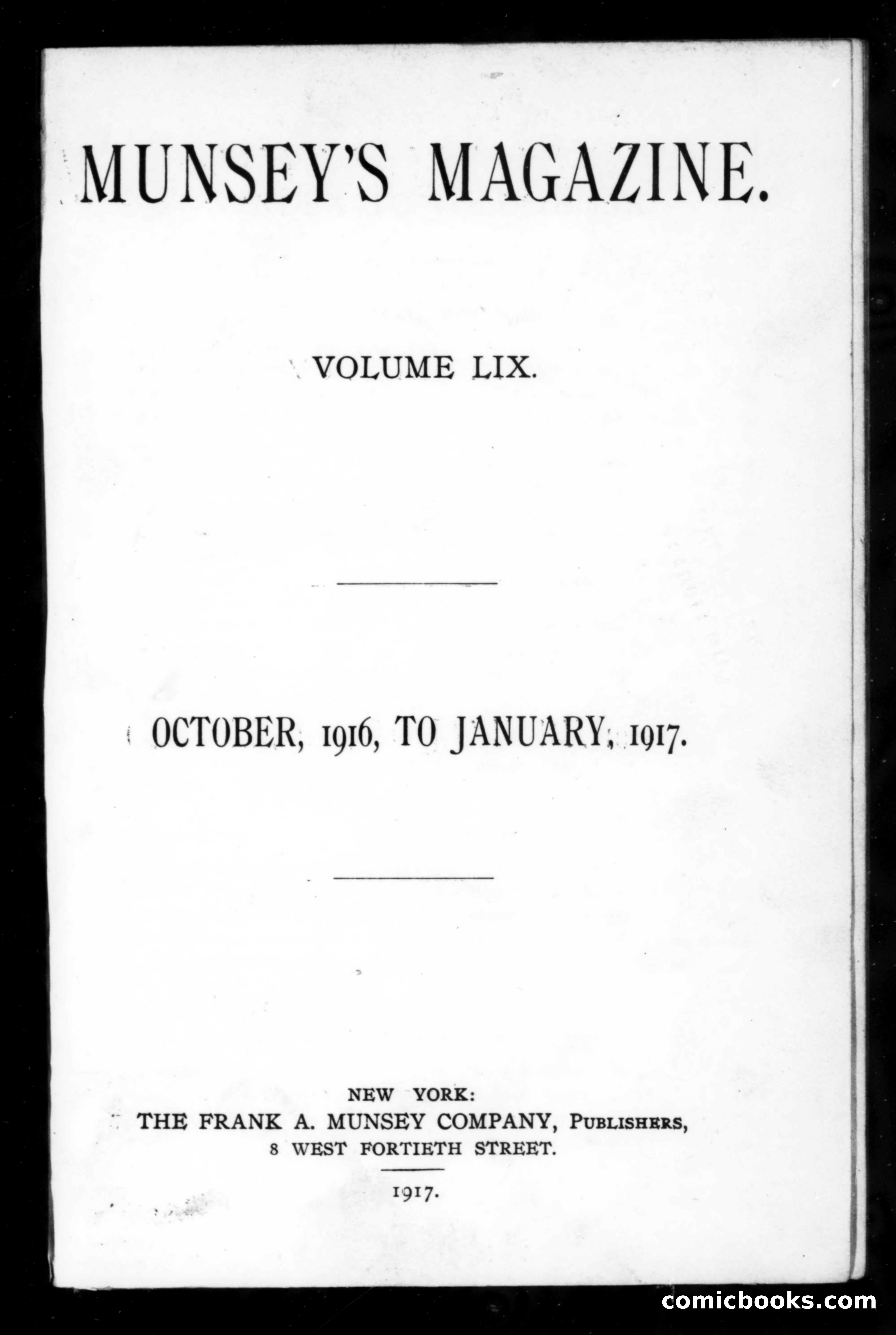 Munsey's Magazine, Volume LIX — page 1 of 5