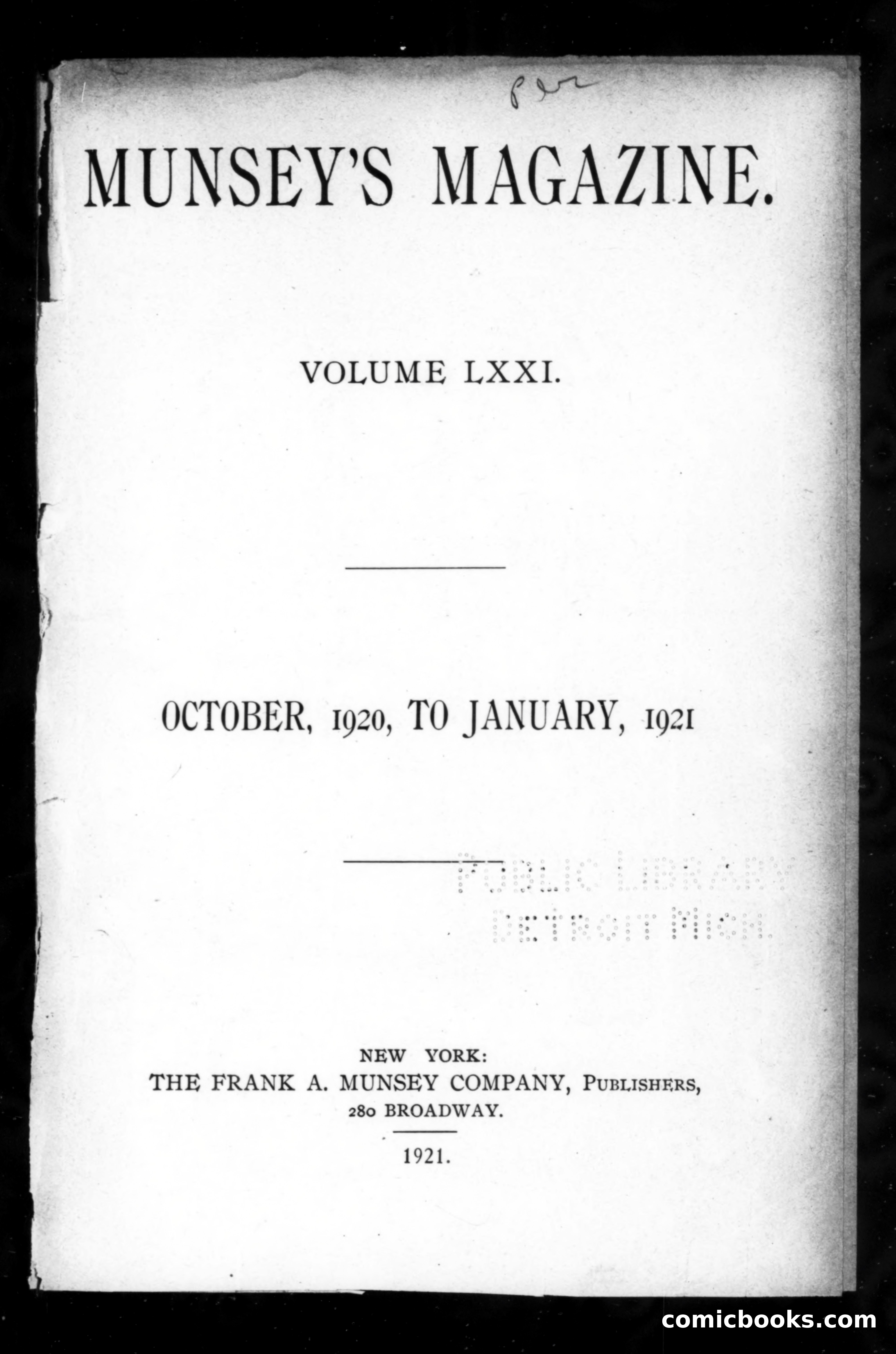 Munsey's Magazine, Volume LXXI — page 1 of 5