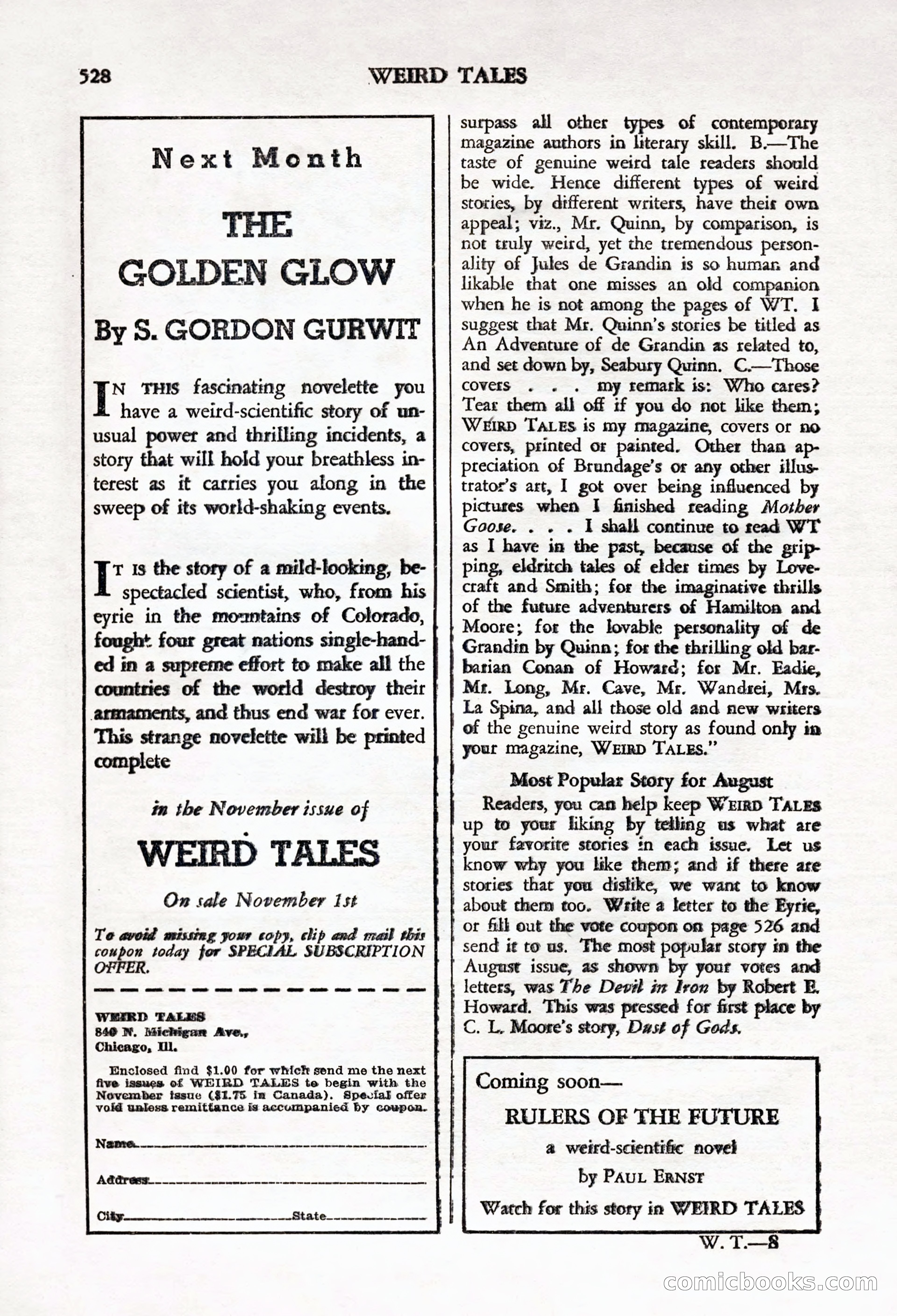 Weird Tales, Vol. 24, No. 4 — page 130 of 132