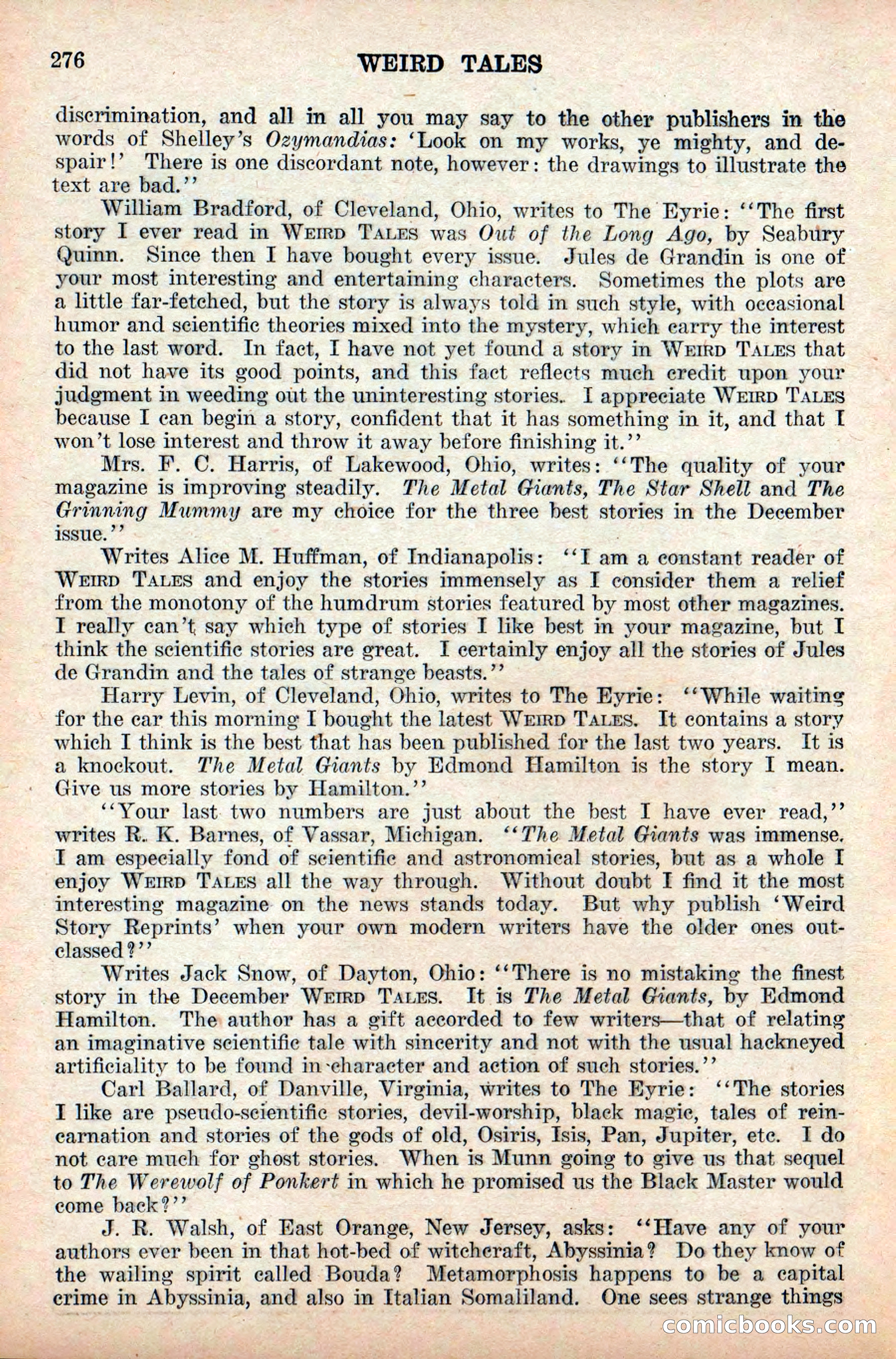 Weird Tales, Vol. 9 No. 2 — page 134 of 148