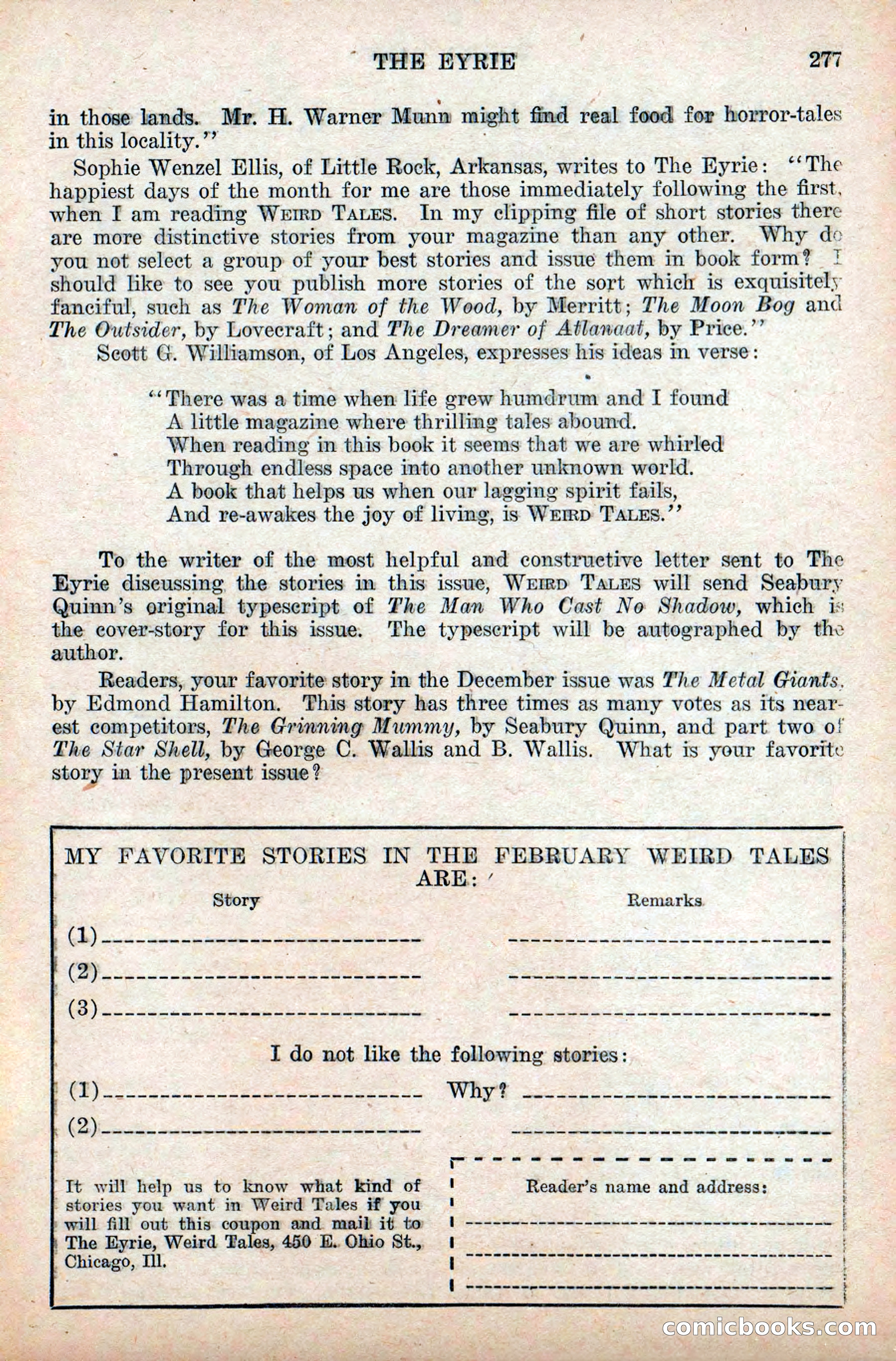 Weird Tales, Vol. 9, No. 2 — page 135 of 148