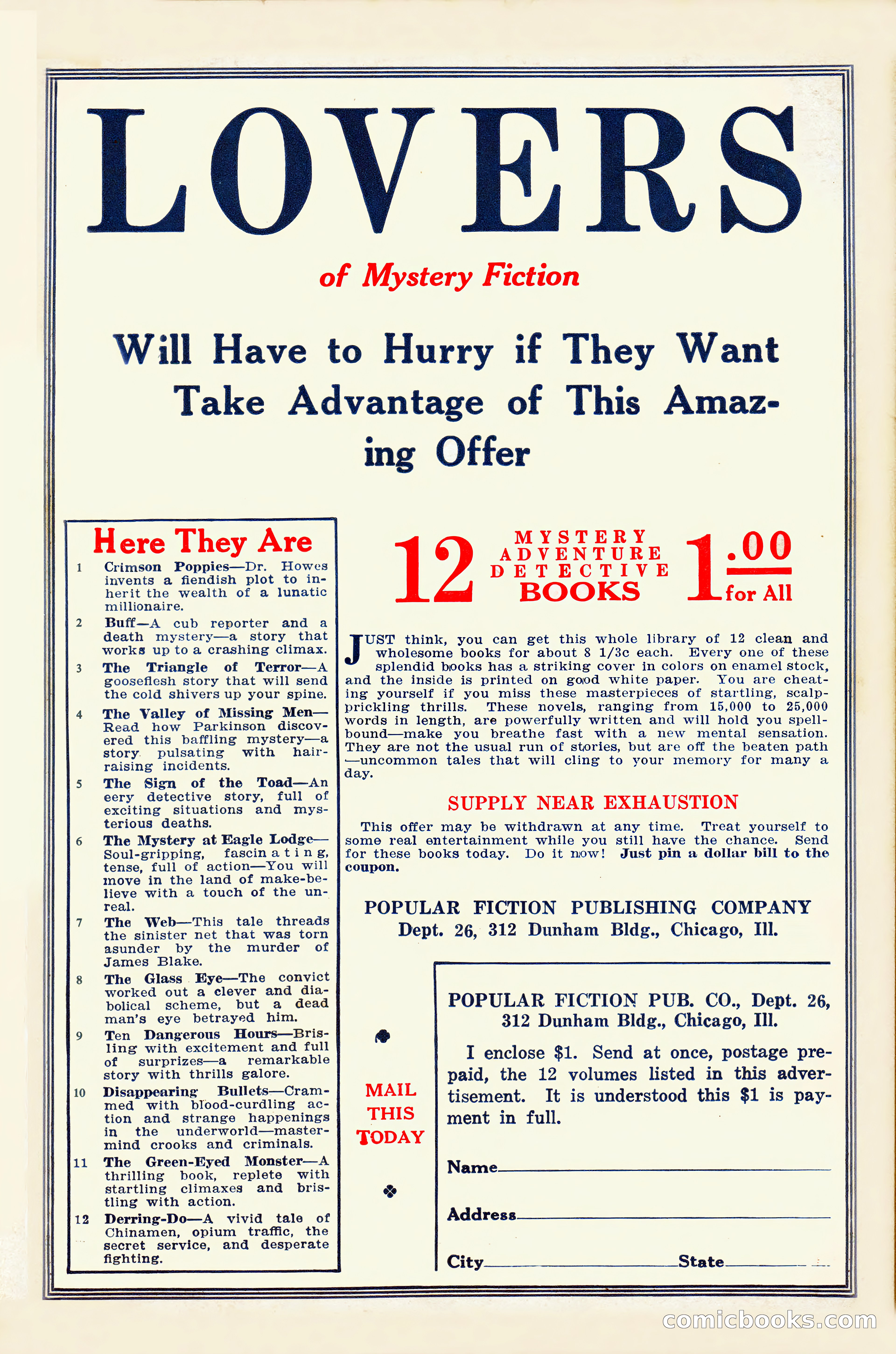 Weird Tales, Vol. 9, No. 2 — page 146 of 148