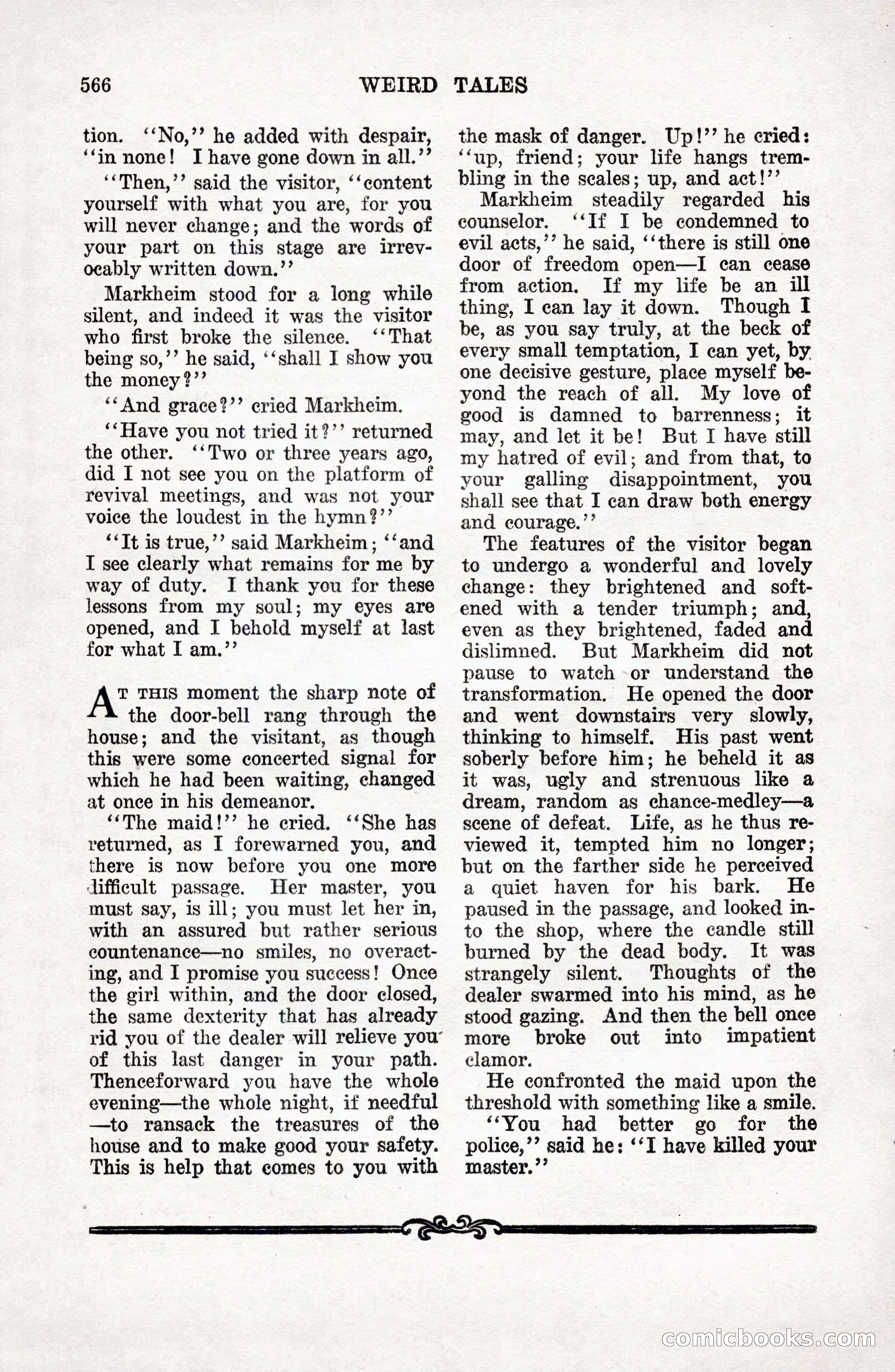 Weird Tales, Vol. 9 No. 4 — page 136 of 148