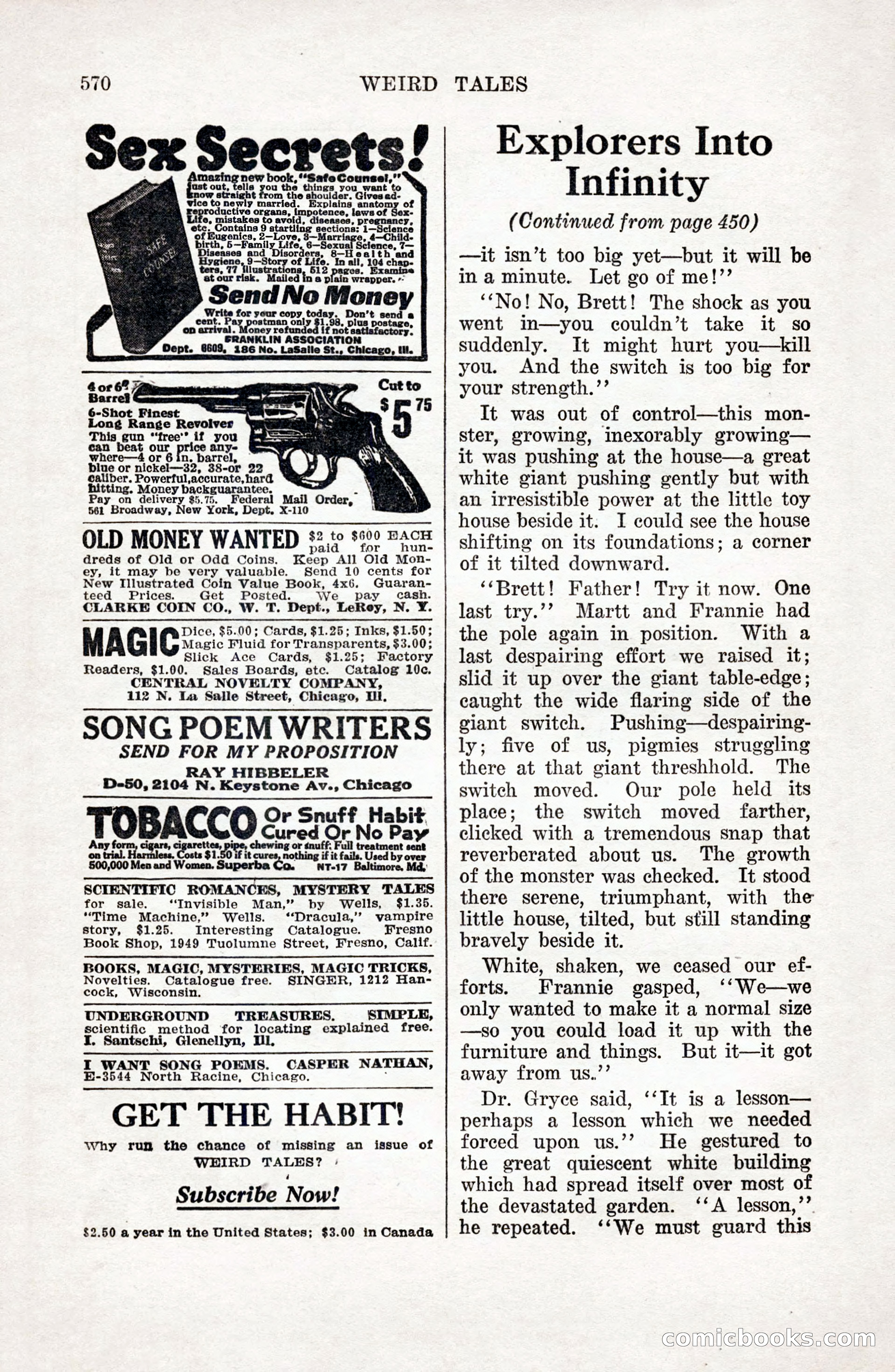 Weird Tales, Vol. 9 No. 4 — page 140 of 148