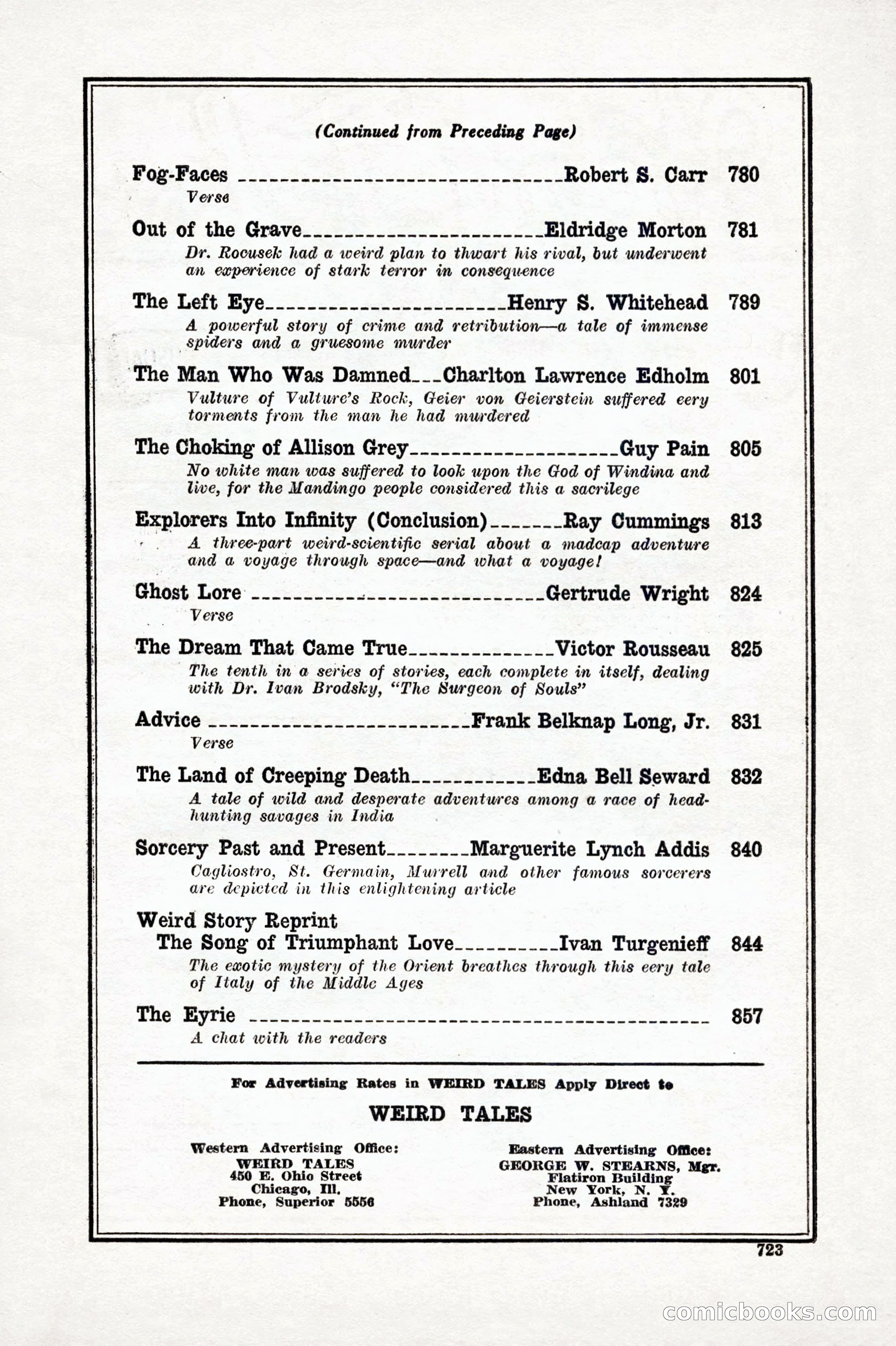 Weird Tales, Vol. IX No. 6 — page 5 of 148