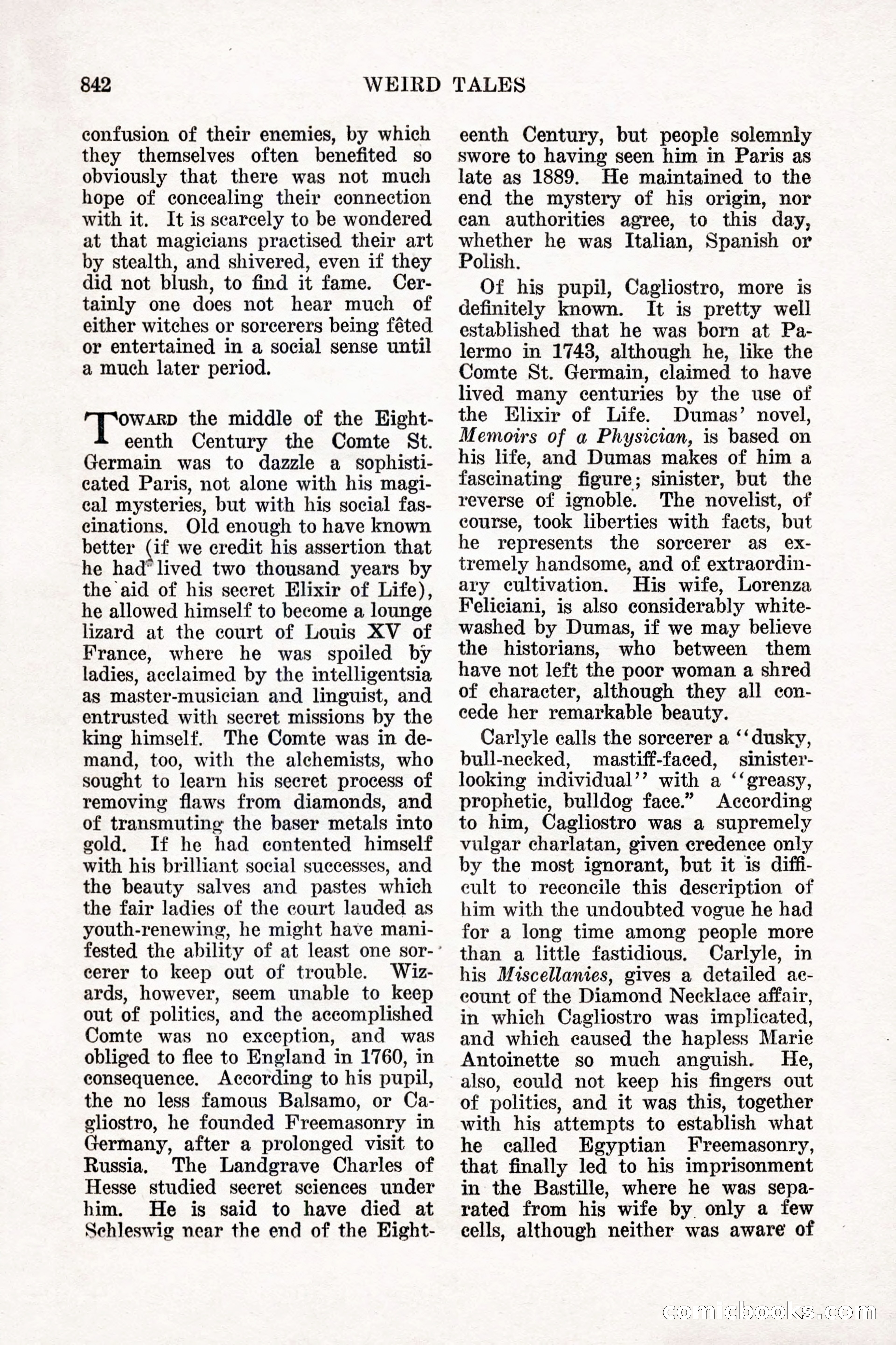 Weird Tales, Vol. IX No. 6 — page 124 of 148