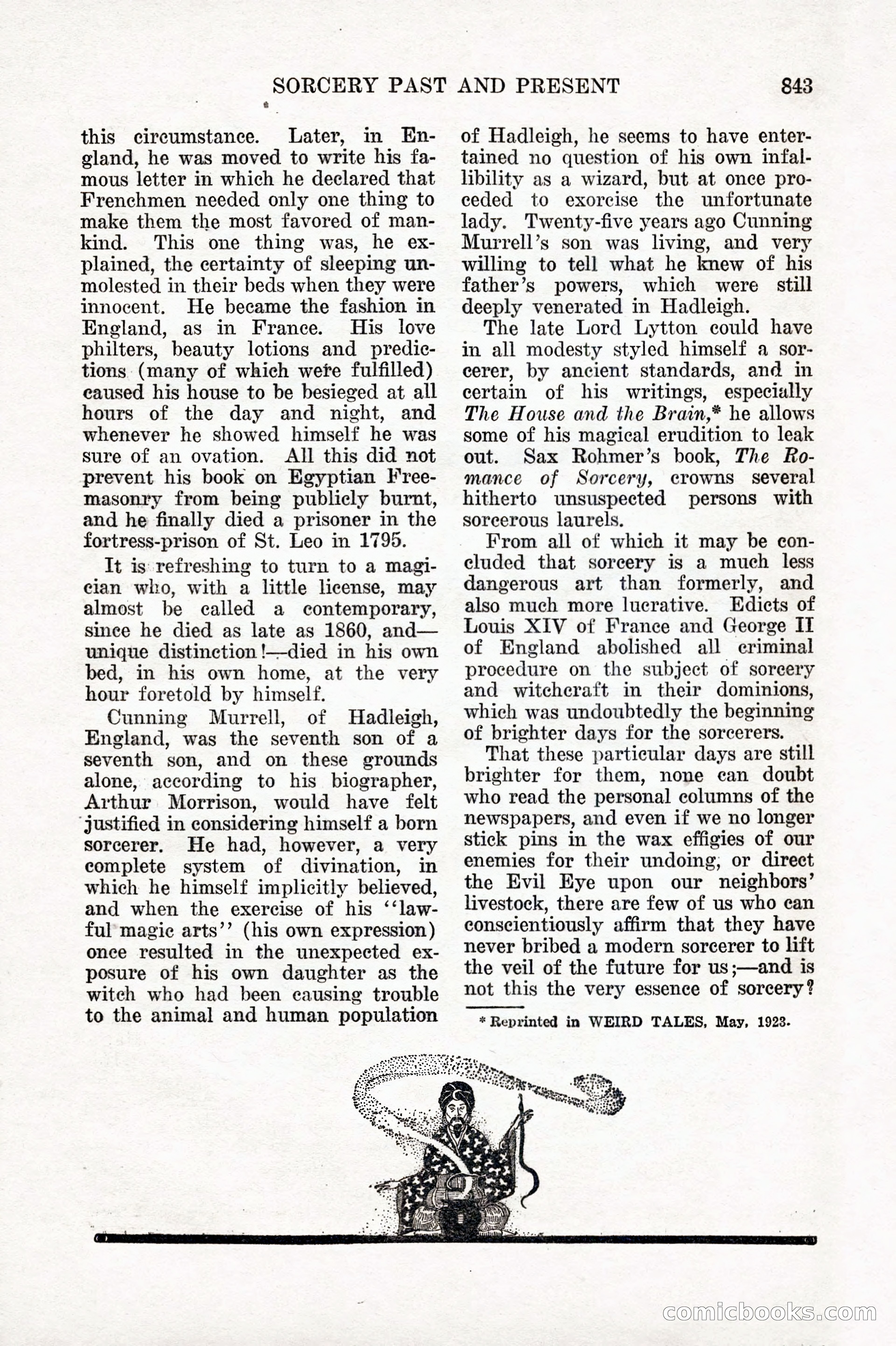 Weird Tales, Vol. IX No. 6 — page 125 of 148