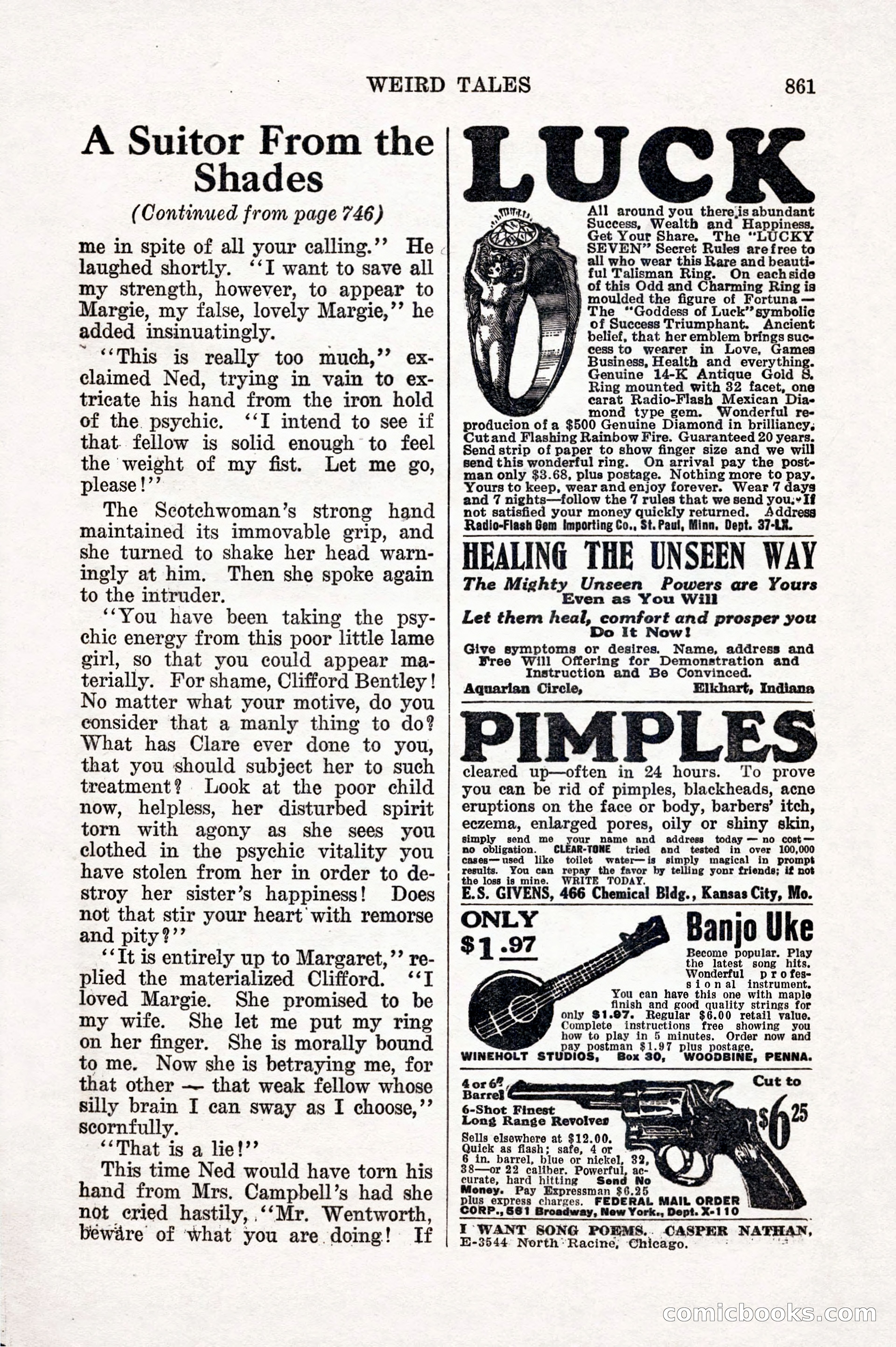 Weird Tales, Vol. IX No. 6 — page 143 of 148