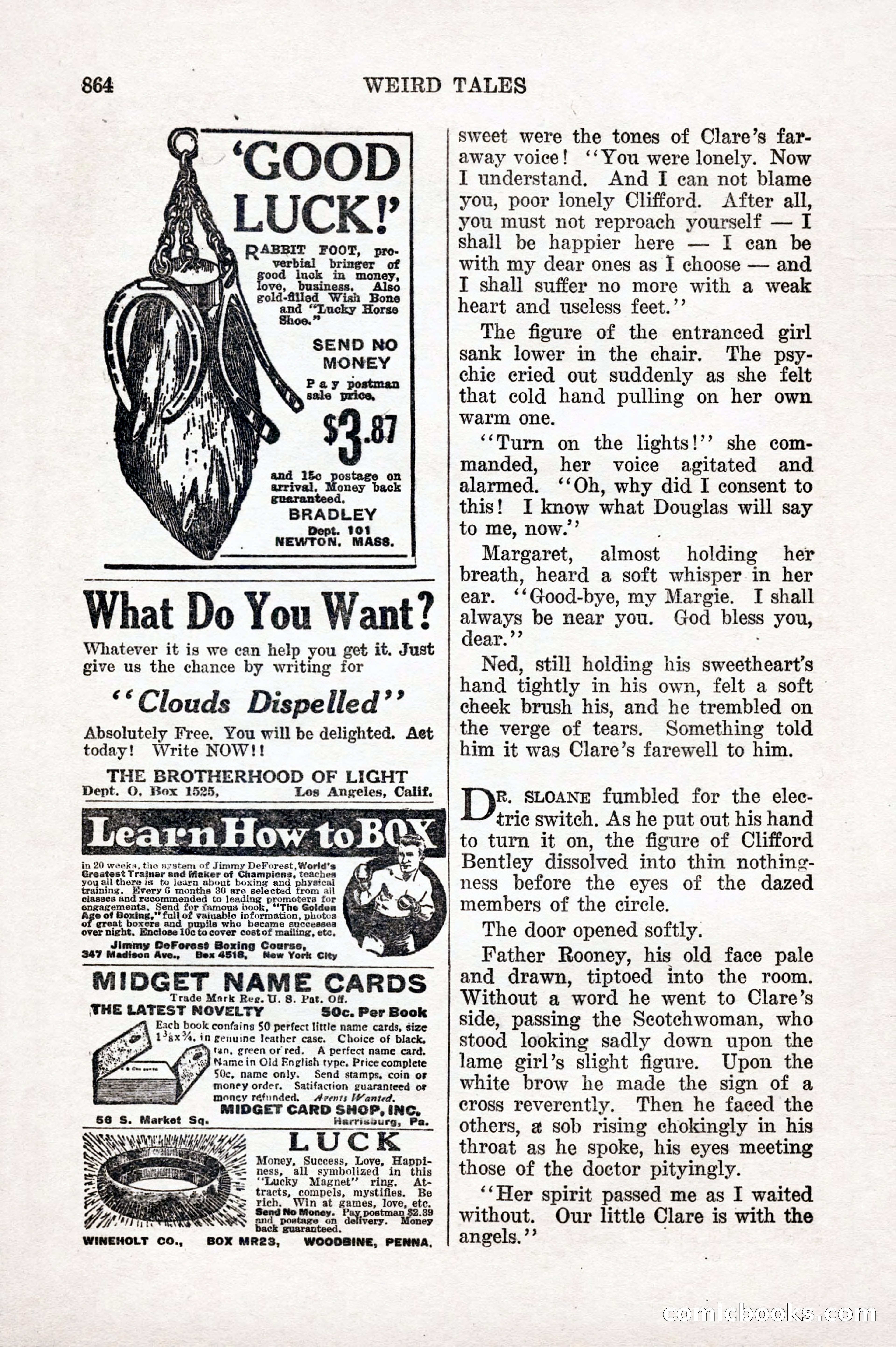 Weird Tales, Vol. IX No. 6 — page 146 of 148
