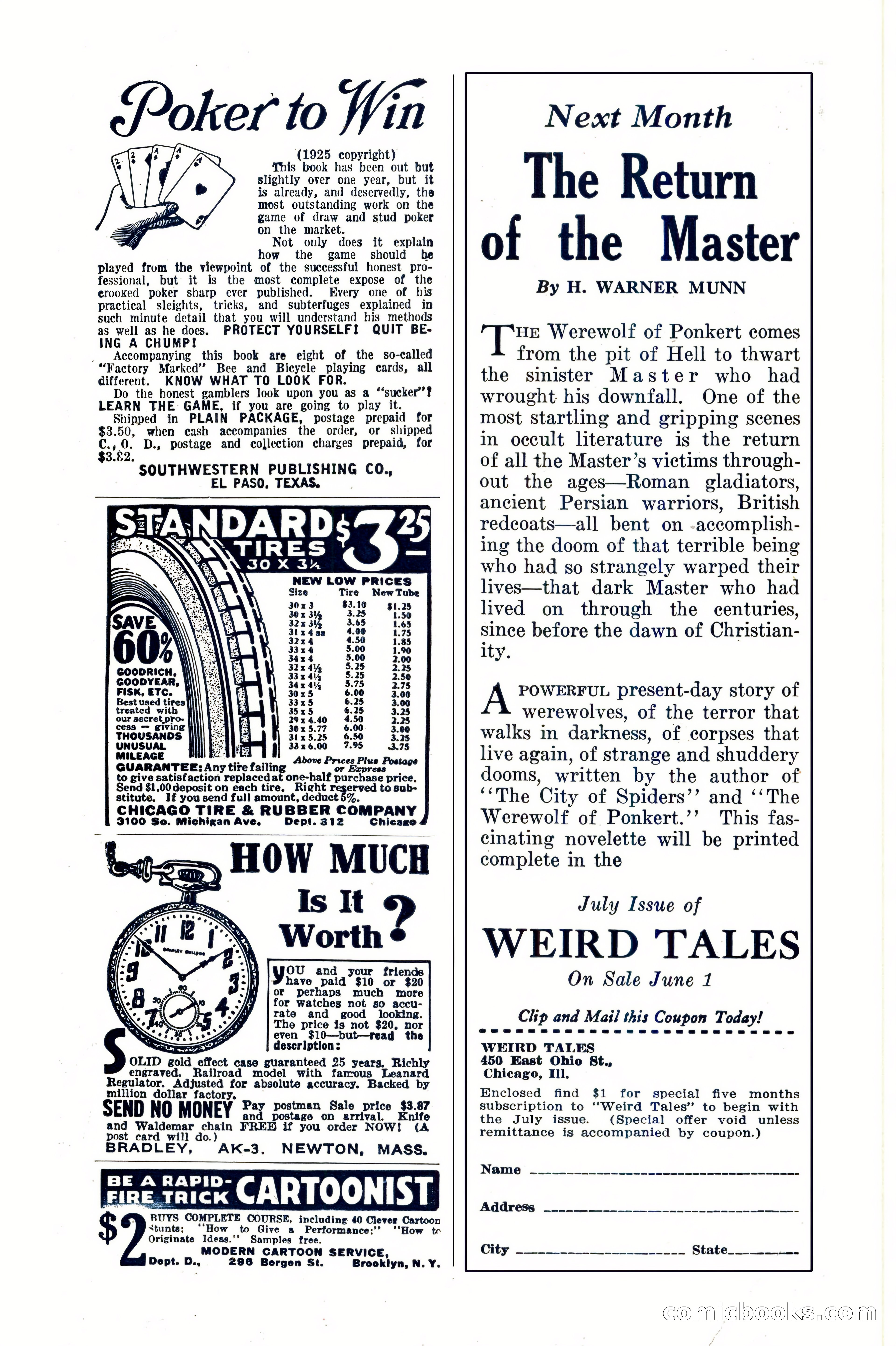Weird Tales, Vol. IX No. 6 — page 147 of 148