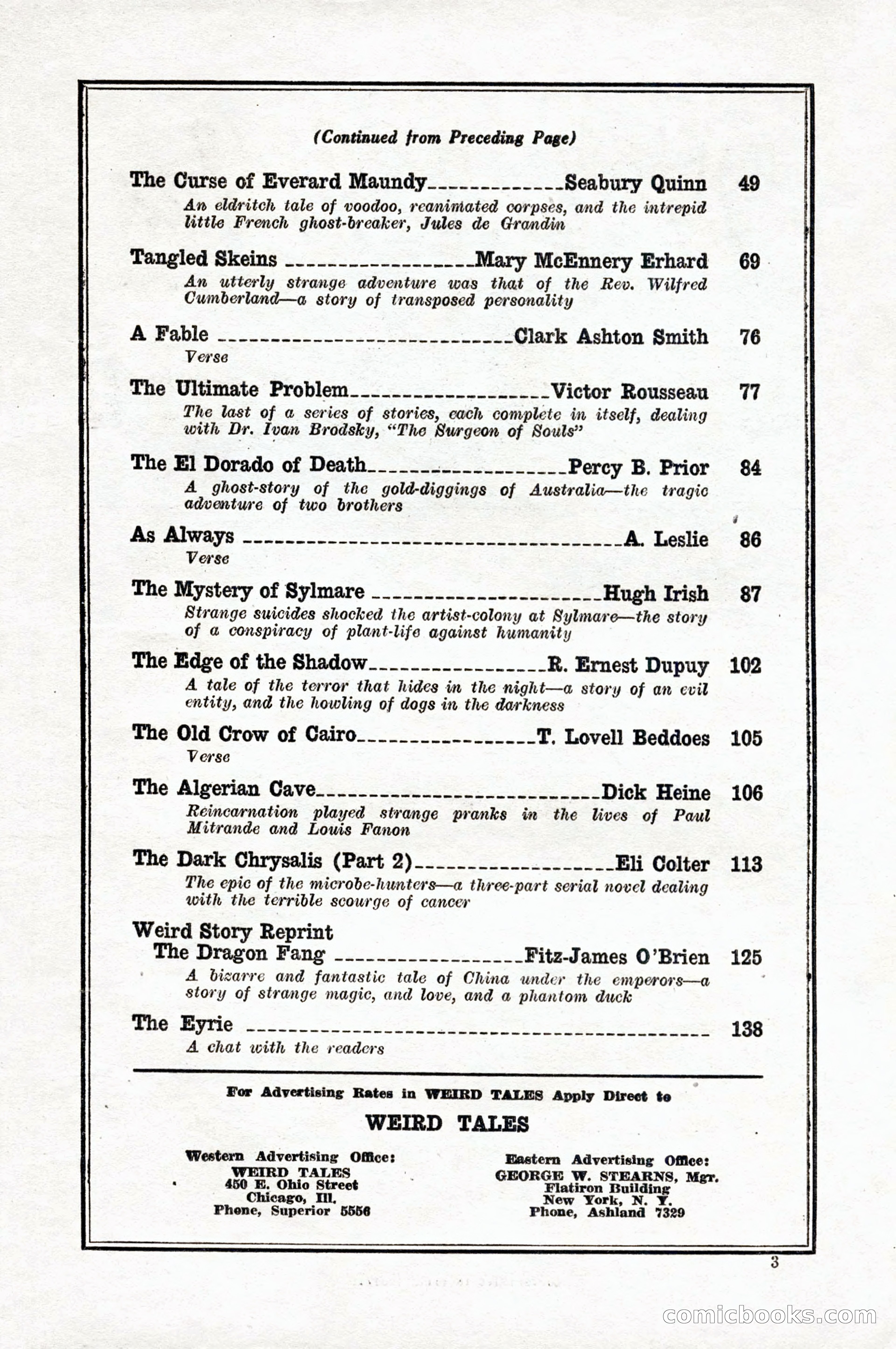 Weird Tales, Vol. 10, No. 1 — page 5 of 148