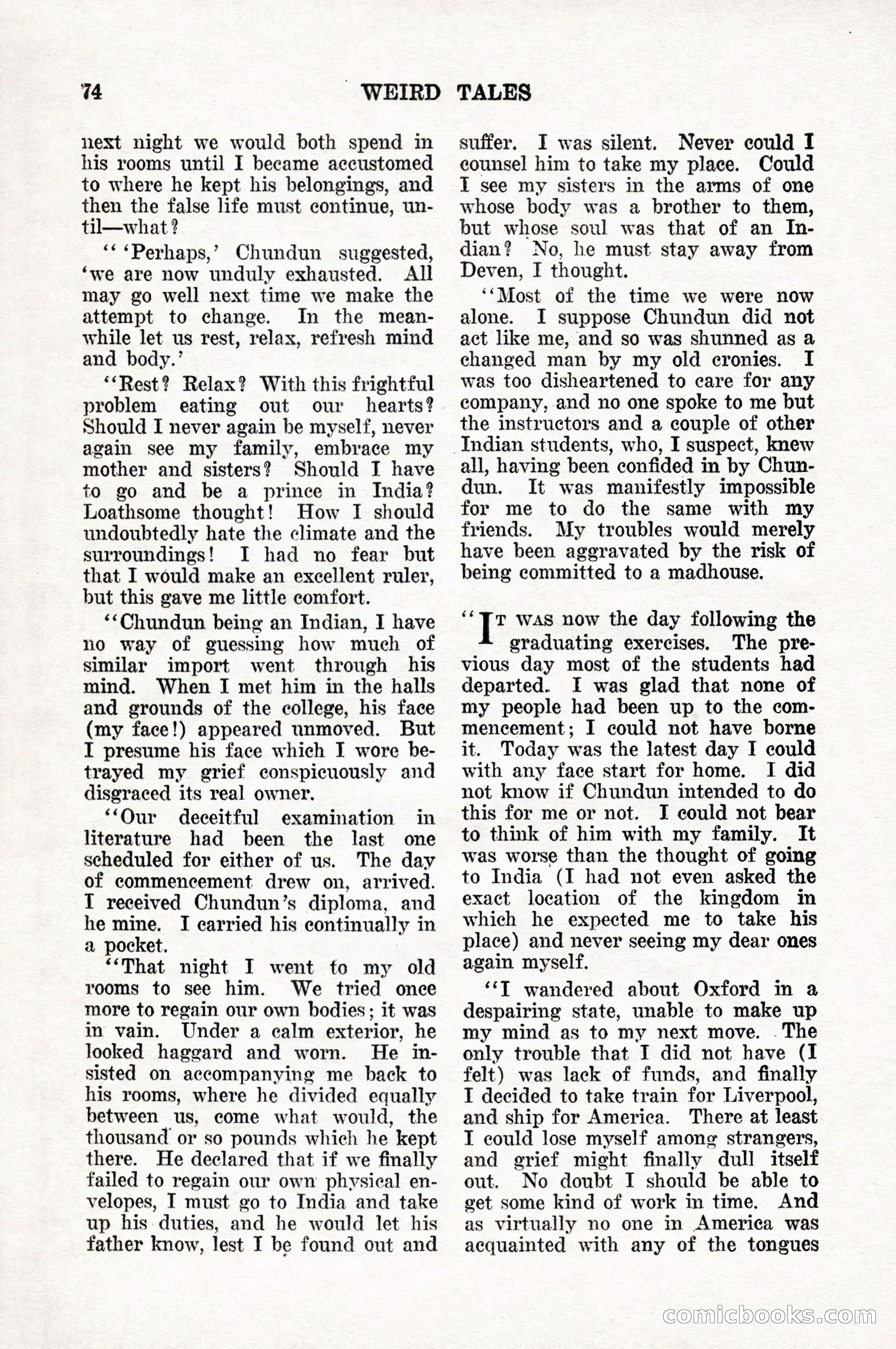Weird Tales, Vol. 10, No. 1 — page 76 of 148